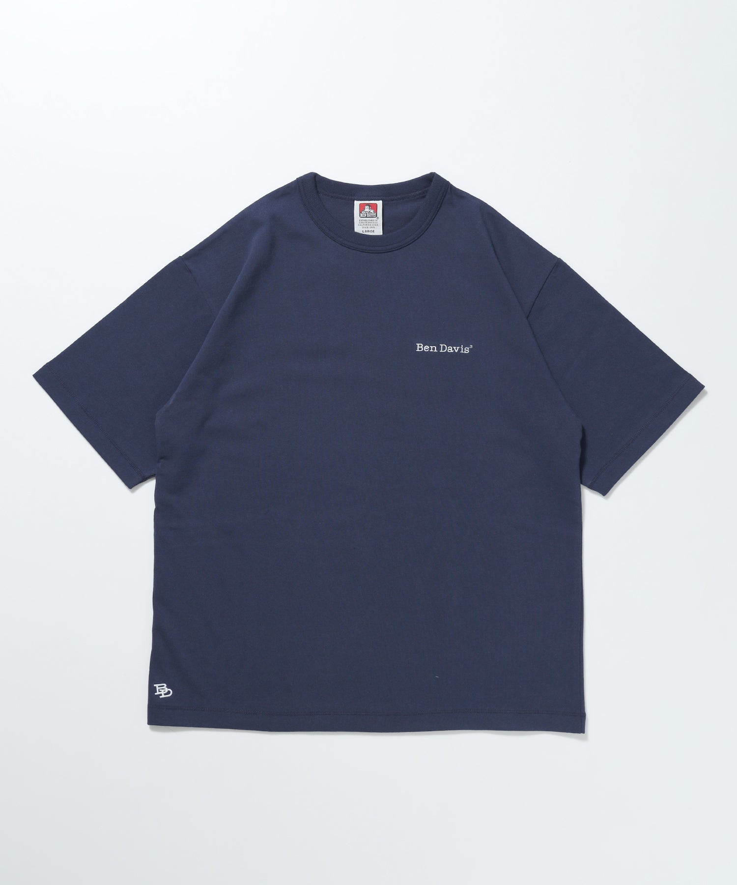 【BEN DAVIS(ベンデイビス)】NAVAL別注 エクストラヘビーオーバーT / 半袖 Tシャツ ワンポイント ブランドロゴ 刺繍 ダークネイビー