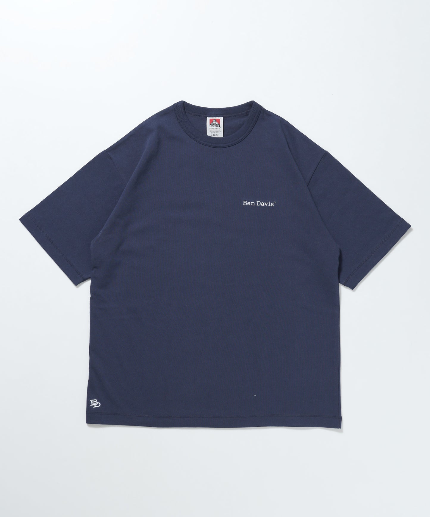 【BEN DAVIS(ベンデイビス)】NAVAL別注 エクストラヘビーオーバーT / 半袖 Tシャツ ワンポイント ブランドロゴ 刺繍 ダークネイビー