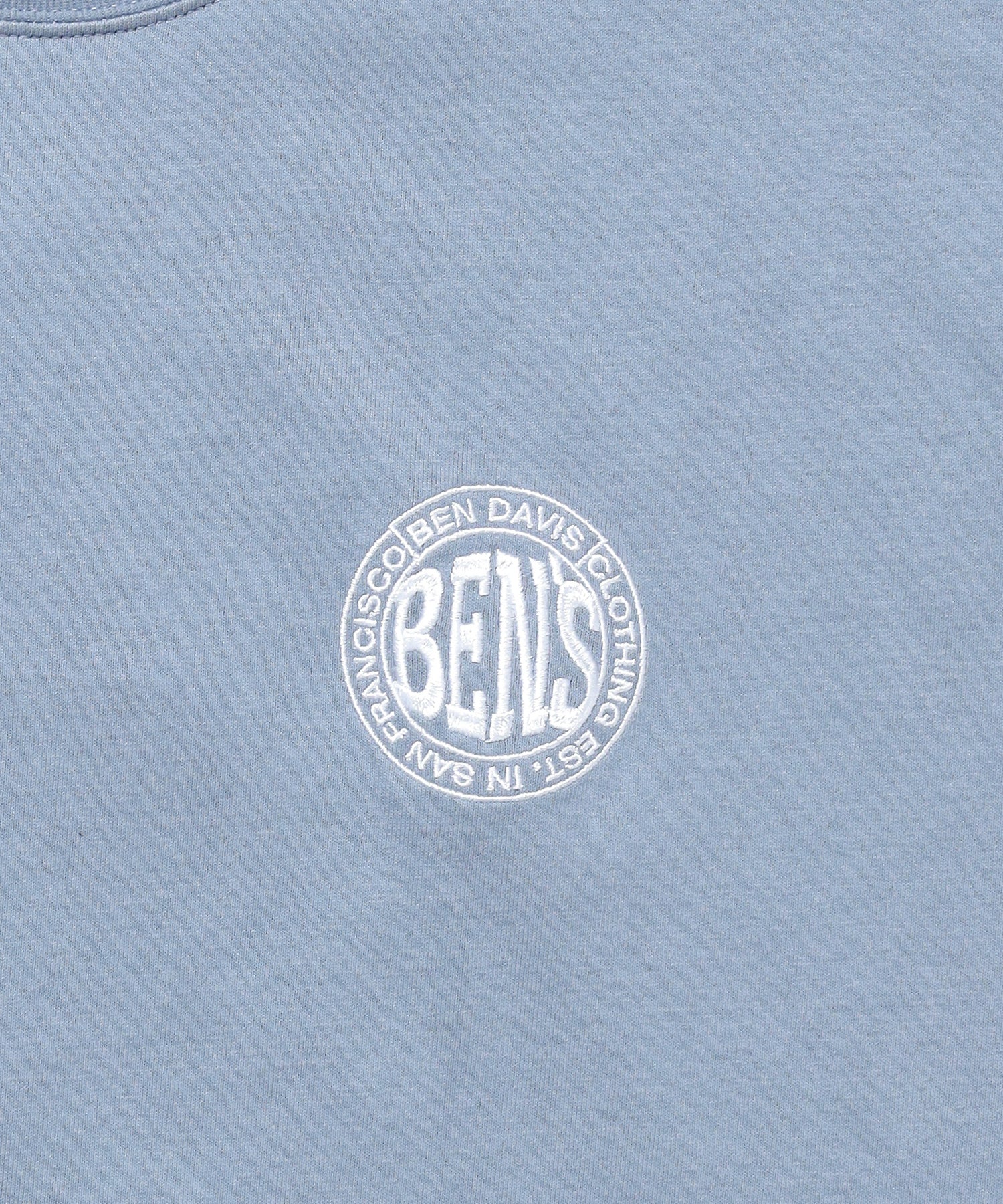 CIRCLE BEN‘S TEE / サークルロゴ Tシャツ 刺繍 半袖 シンプルロゴ ブルーグレー