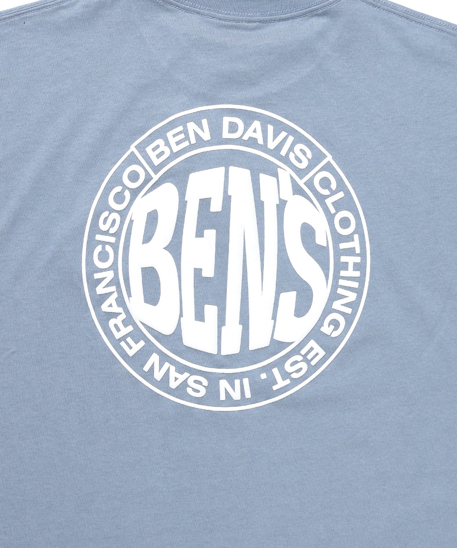 CIRCLE BEN‘S TEE / サークルロゴ Tシャツ 刺繍 半袖 シンプルロゴ ブルーグレー