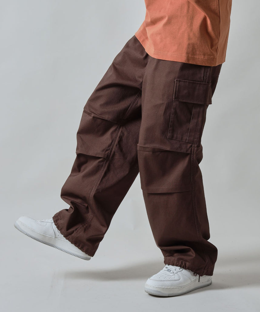 H177 着用サイズ:L【柄85(ブラウン カーゴポケット付き)】