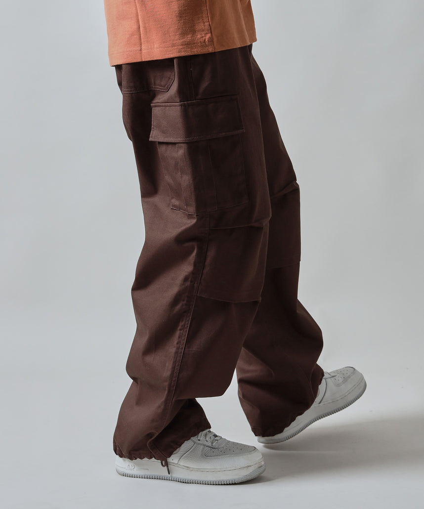 H177 着用サイズ:L【柄85(ブラウン カーゴポケット付き)】