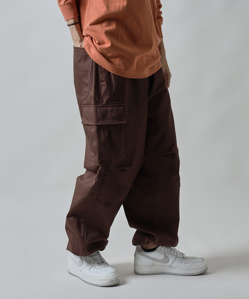 H177 着用サイズ:L【柄85(ブラウン カーゴポケット付き)】
