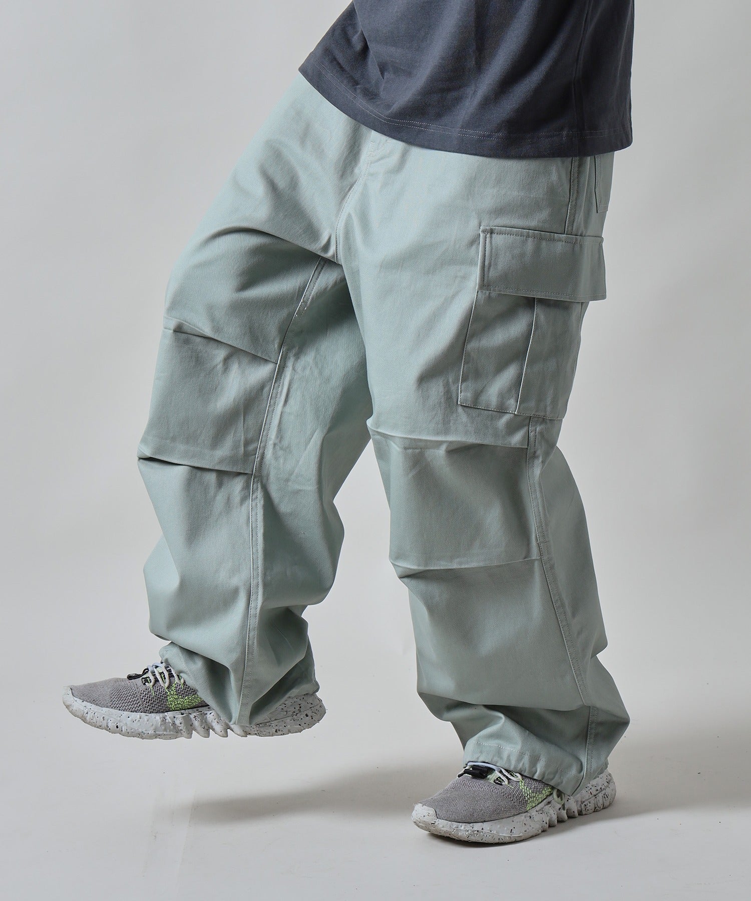 H177 着用サイズ:L【柄86(ミント カーゴポケット付き)】