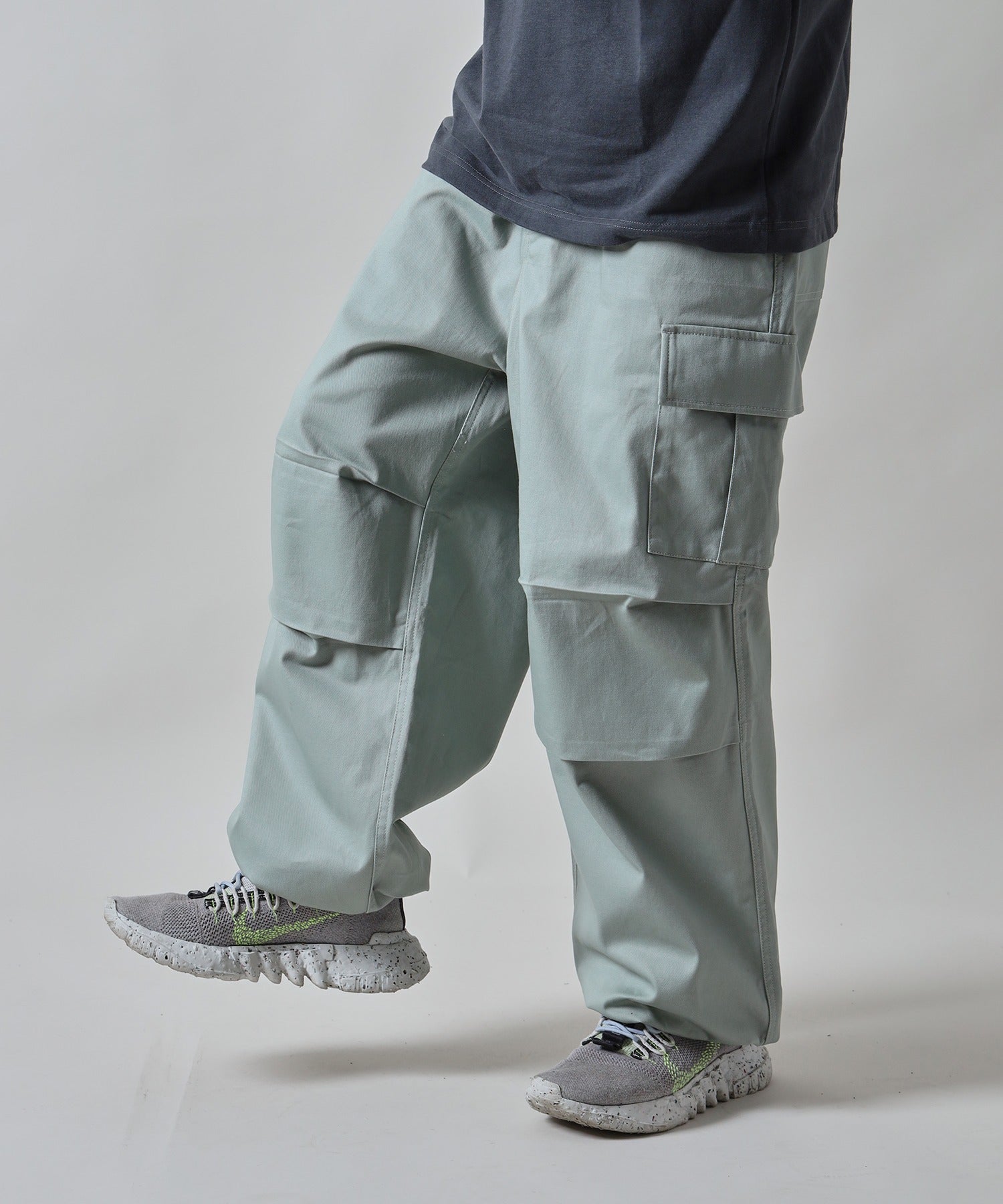 H177 着用サイズ:L【柄86(ミント カーゴポケット付き)】
