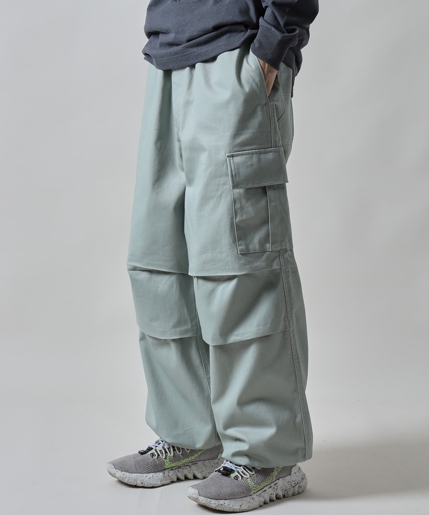 H177 着用サイズ:L【柄86(ミント カーゴポケット付き)】