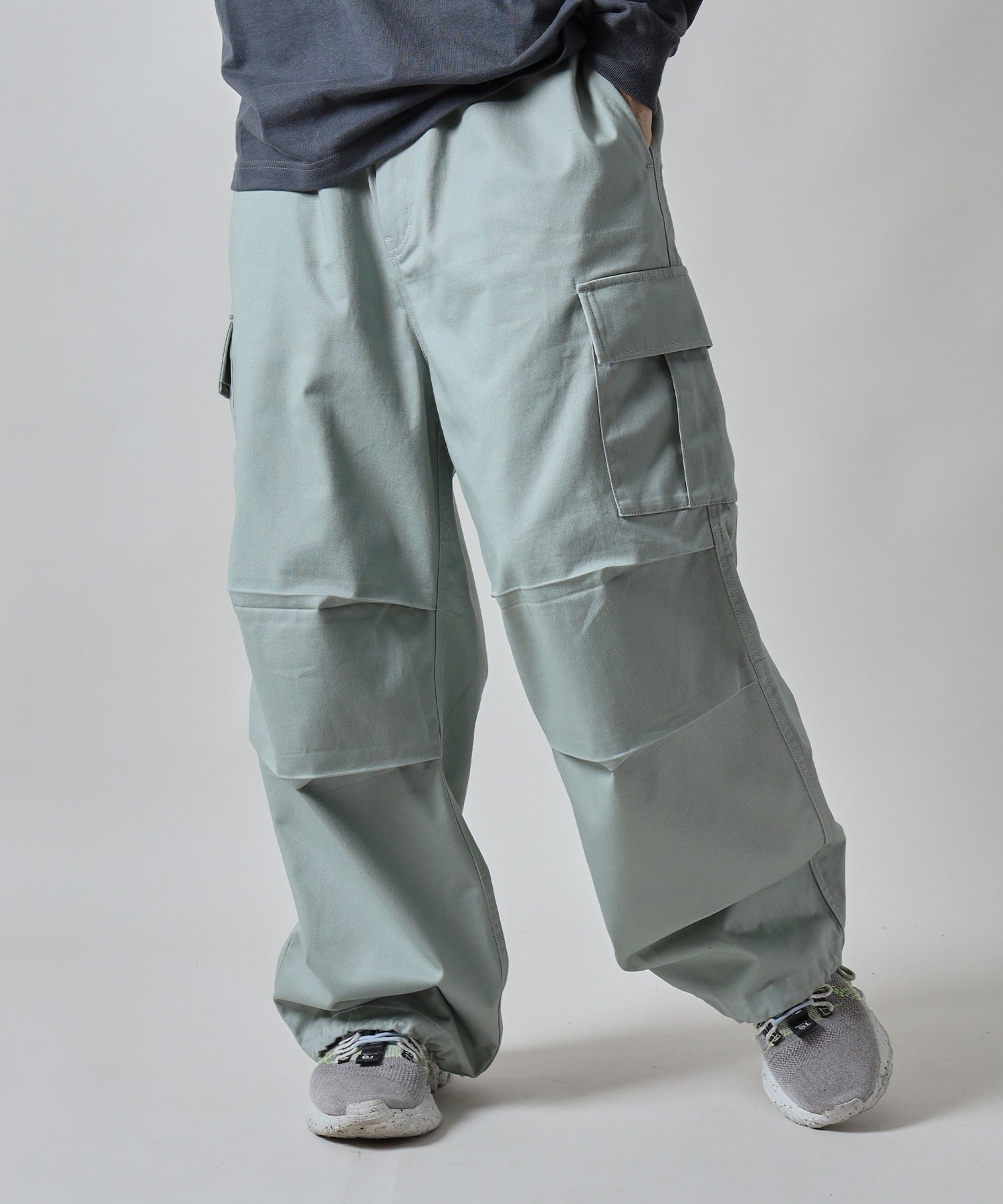 H177 着用サイズ:L【柄86(ミント カーゴポケット付き)】