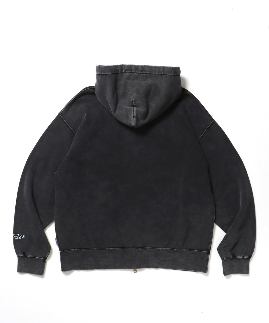 DEPARTMENT FADED ZIP HOODIE / ジップパーカー ワイドシルエット フーディ 裏毛 フェード ≪SET UP着用可能≫ ブラック
