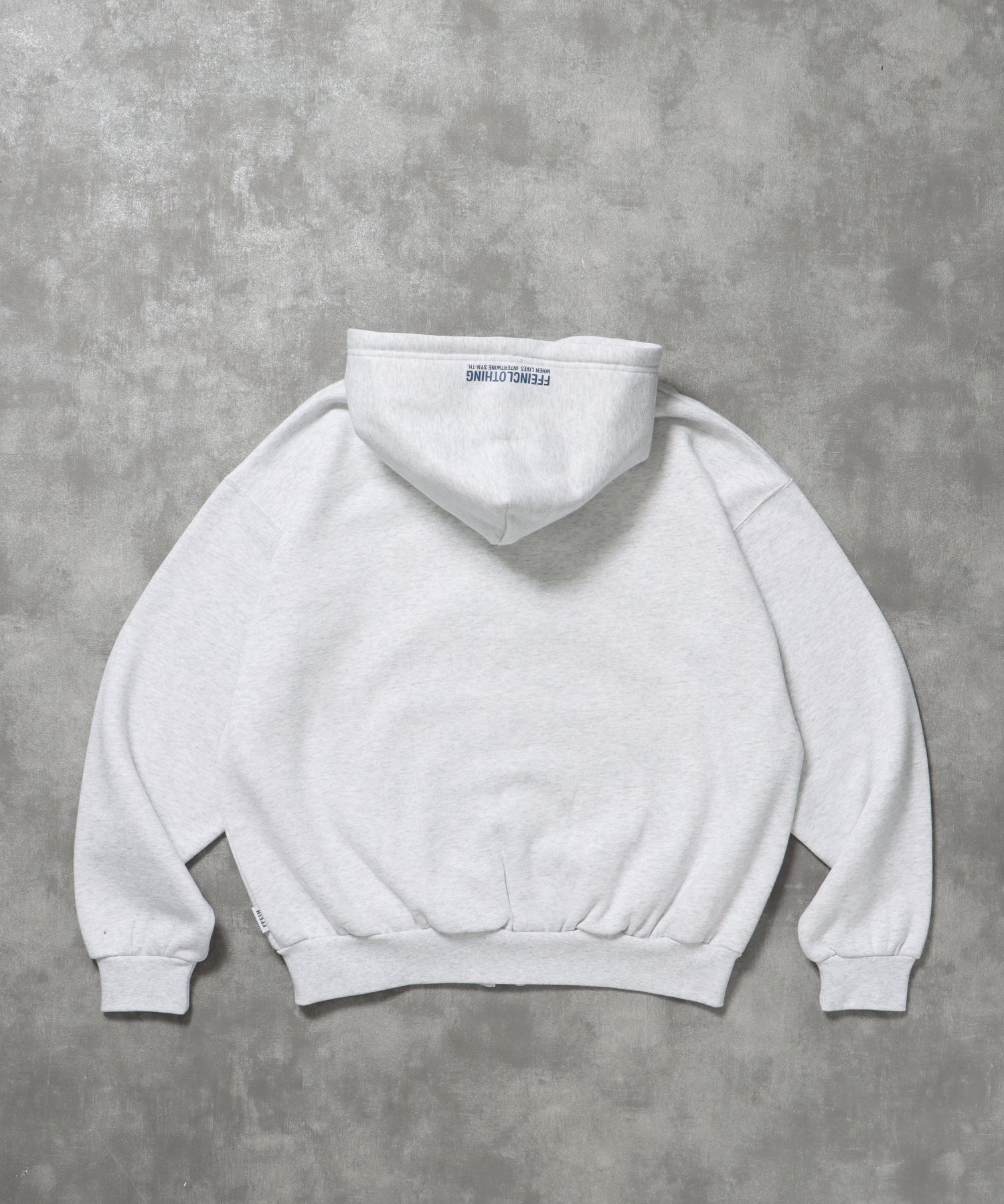 ヘビーウエイトぼかしロゴジップパーカー / パーカー 裏起毛 ジップ 刺繍 ロゴ フーディ ダブルジップ アッシュグレー