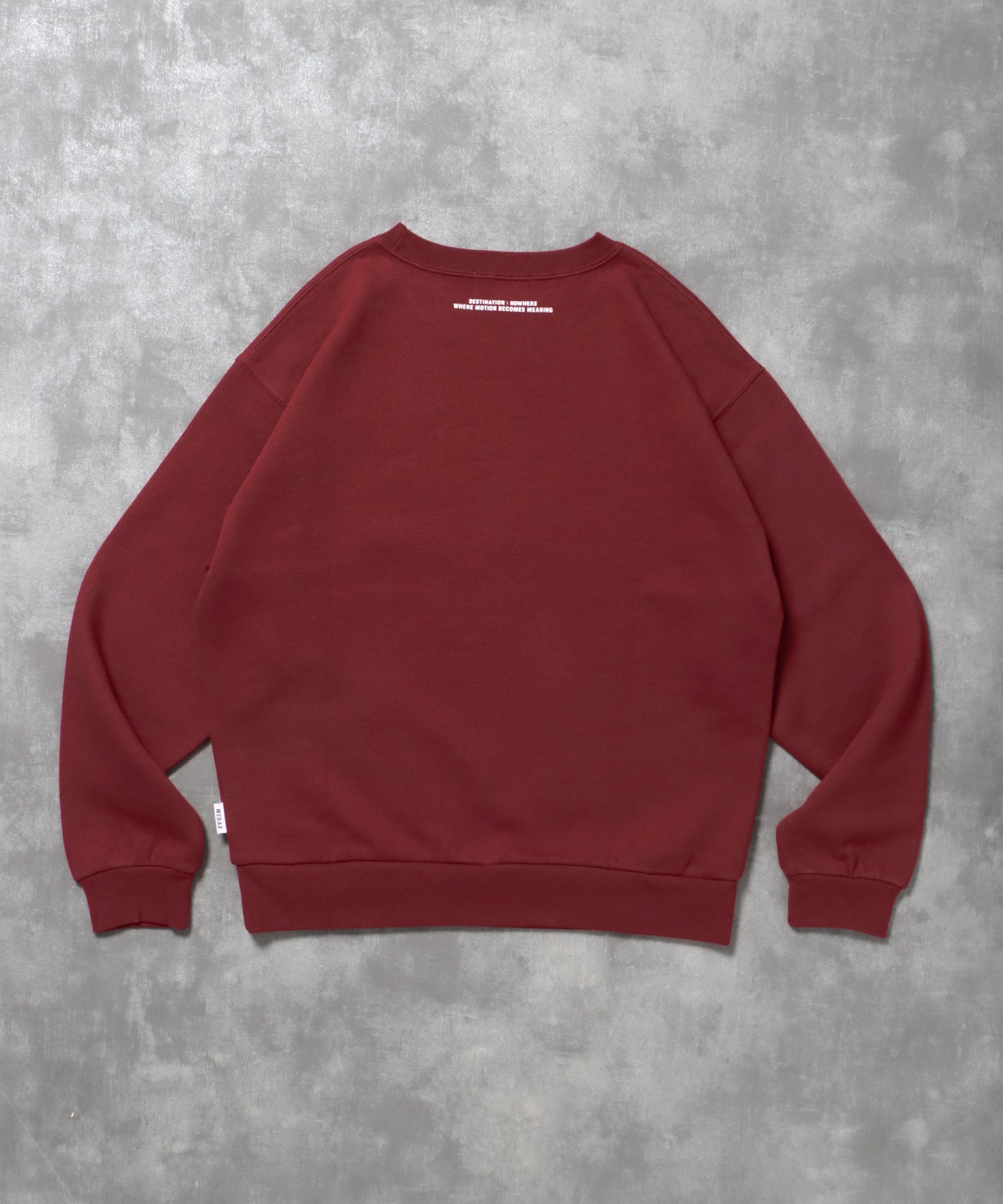 ヘビーウエイトフライトメッセージロゴスウェット / 裏起毛 スウェット クルーネック ワンポイント プリント ワイン