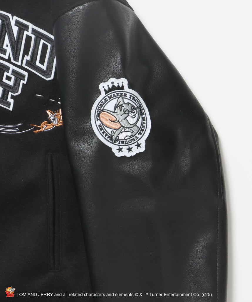 TJ 2025 STADIUM JACKET / オーバーサイズ ビッグシルエット 刺繍 アウター ジャケット ブラック