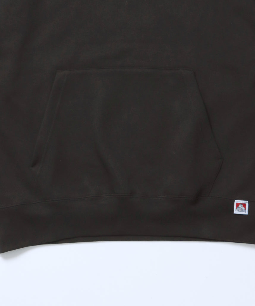 BD LABEL EMB HOODIE / フーディ プルパーカー ヘビーウェイト ワンポイント 刺繍 裏起毛 ブラック