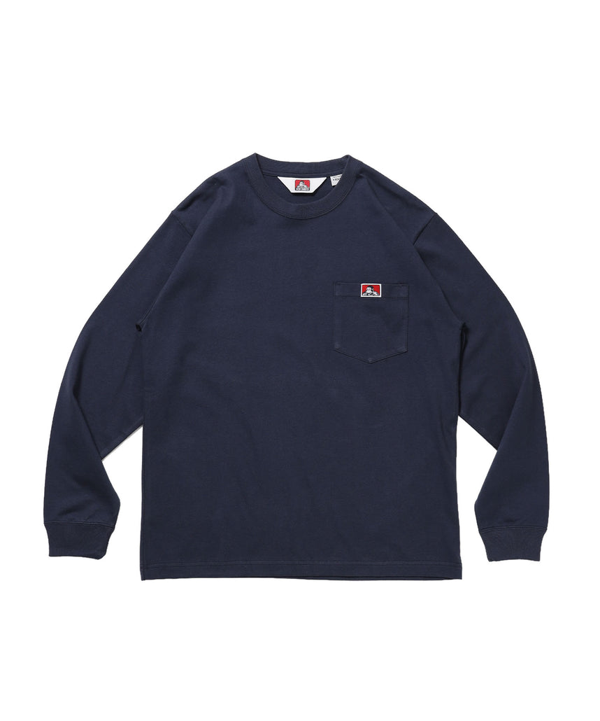 L/S POCKET TEE (REG) / ユニセックス ロングスリーブ ポケットT レギュラーフィット 長袖 ワンポイント ネイビー