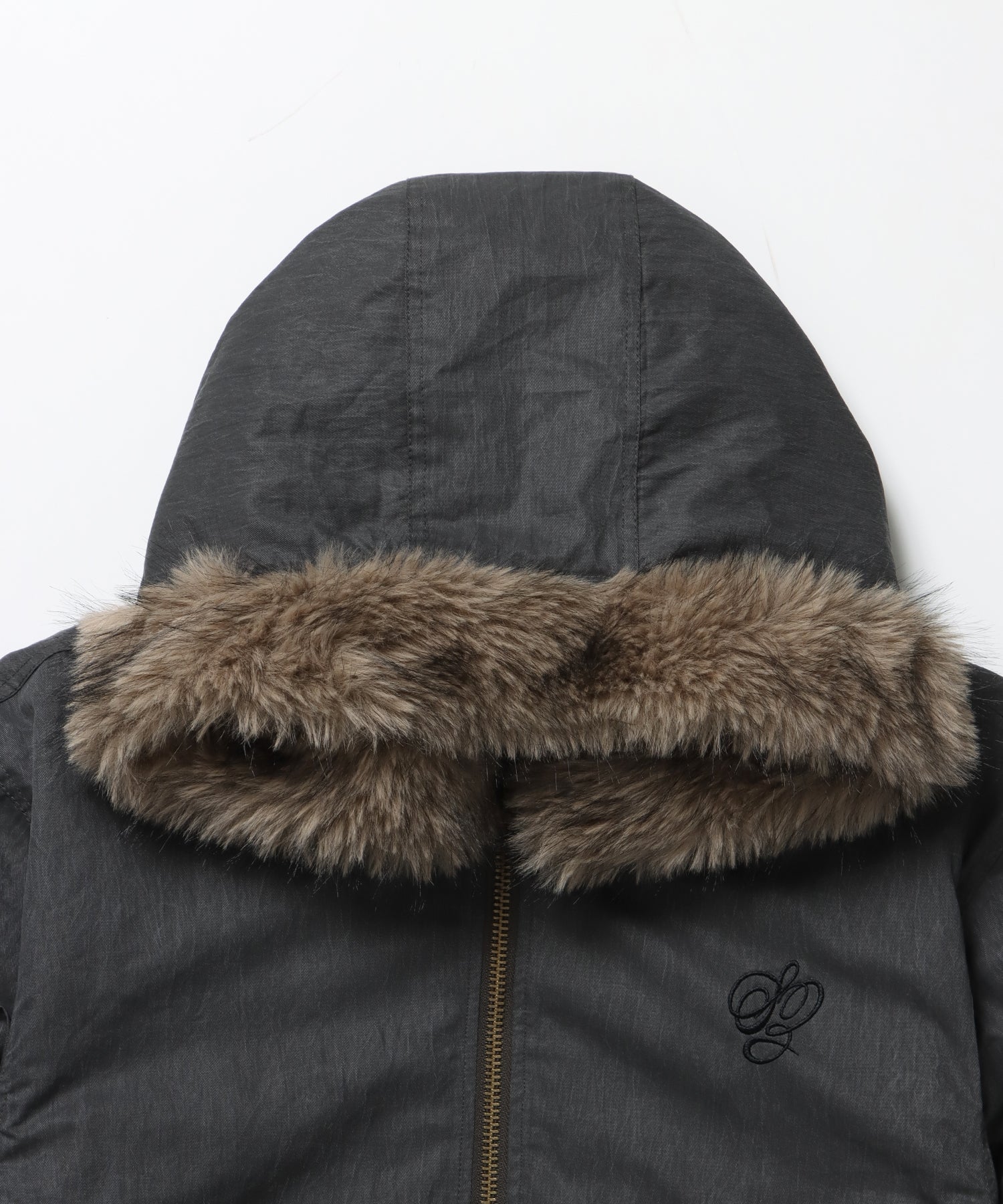 FUR SQNZ BOMBER JACKET / オーバーサイズ ジャケット アウター ブルゾン 中綿 加工 ジップ ブラック