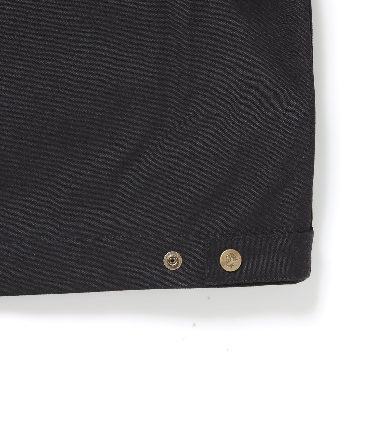 MECHANIC EMB RIBBED JACKET / ワーク ジャケット 刺繍 ジャケット ダック アウター ブラック