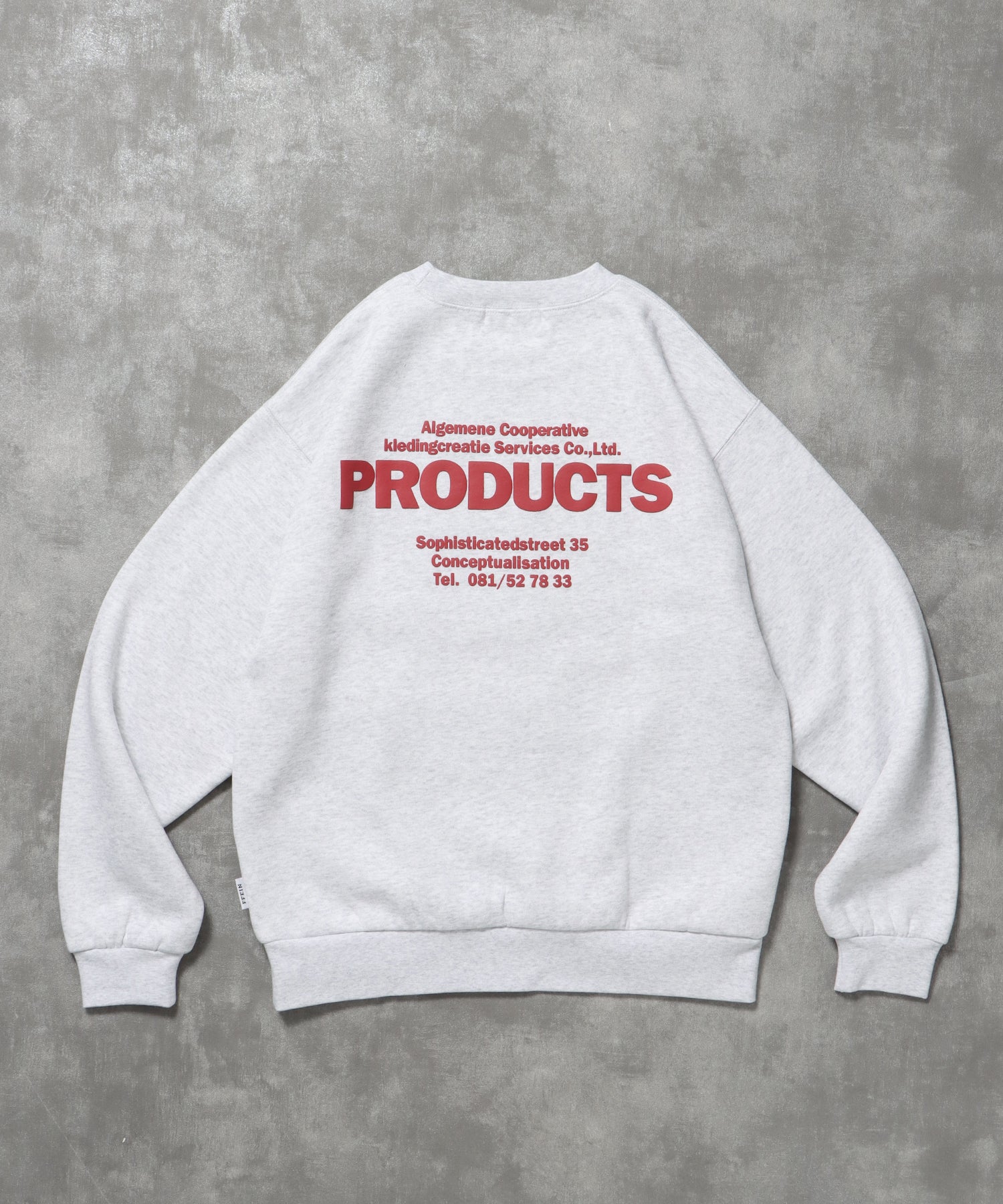 ヘビーウエイトウェーブロゴスウェット / 裏起毛 スウェット クルーネック ワンポイント プリント アッシュグレー