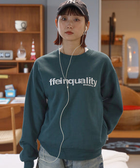 ヘビーウエイトセンターデカロゴ刺繍スウェット / スウェット トレーナー 刺繍 裏起毛 クルーネック ワンポイント グリーン