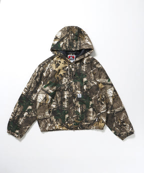 WORKERS PARKA / ジップパーカー フーディ 中綿 キルト ワークジャケット ダブルジップ 柄80