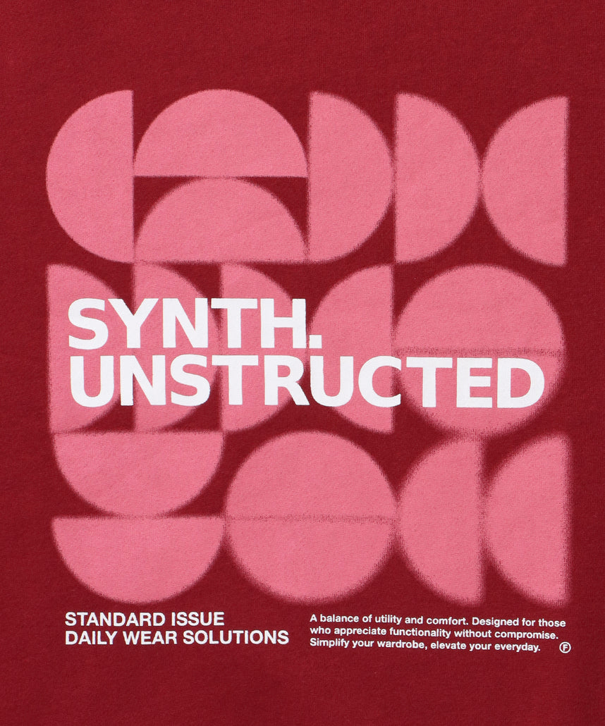 ヘビーウエイトぼかしアートスウェット / 裏起毛 スウェット クルーネック アート プリント ワイン