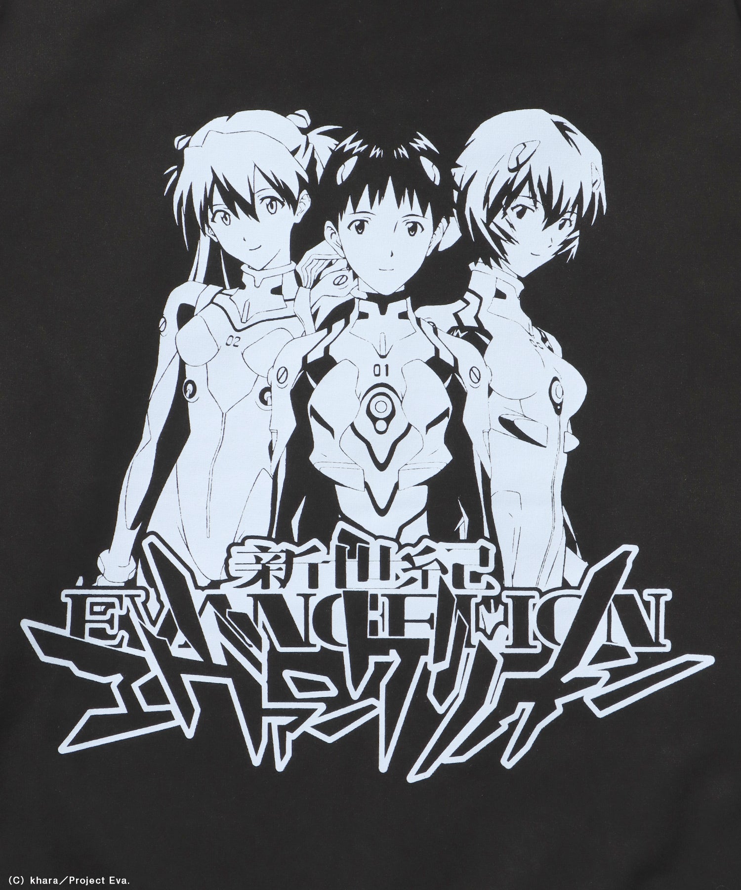 EVA CHARCTER ZIP PK / オーバーサイズ ビッグシルエット ジップパーカー 刺繍 プリント フーディ 裏起毛 ユニセックス ブラック