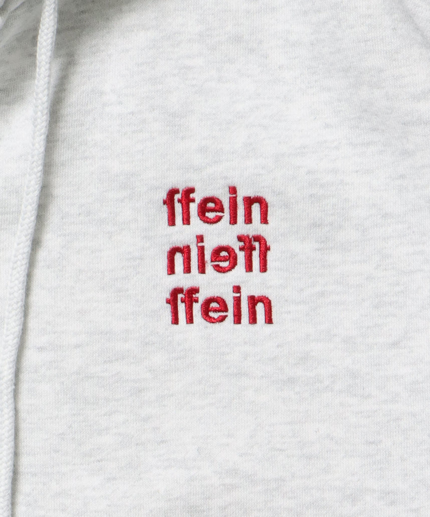 ヘビーウエイトワンポイントロゴジップパーカー / パーカー 裏起毛 ジップ 刺繍 ロゴ フーディ ダブルジップ アッシュグレー