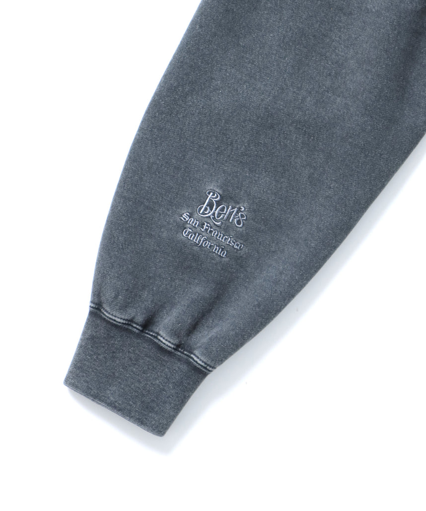 LETTERS FADED ZIP HOODIE / オーバーサイズ 裏起毛 パーカー ジップ フード ヴィンテージライク ブラック