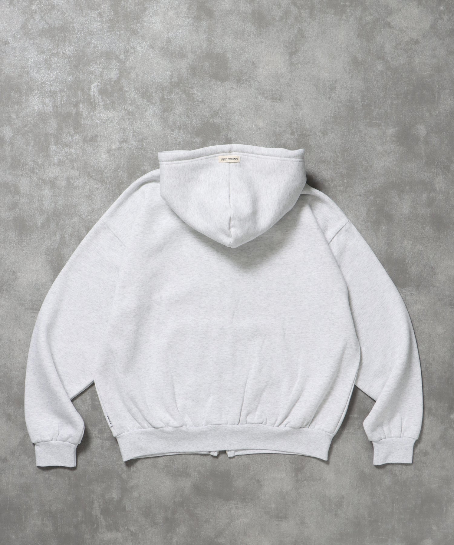 ヘビーウエイト2段ロゴZIPパーカー / パーカー 裏起毛 ジップ 刺繍 ロゴ フーディ ダブルジップ アッシュグレー