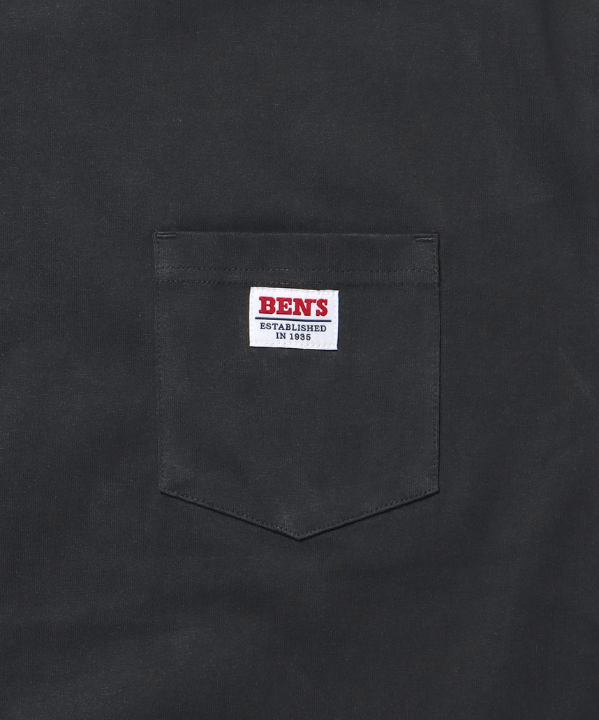 BIG POCKET TEE ZF / ポケット 半袖 ワンポイント ワイドシルエット ヘビーウエイト クルーネック チャコール