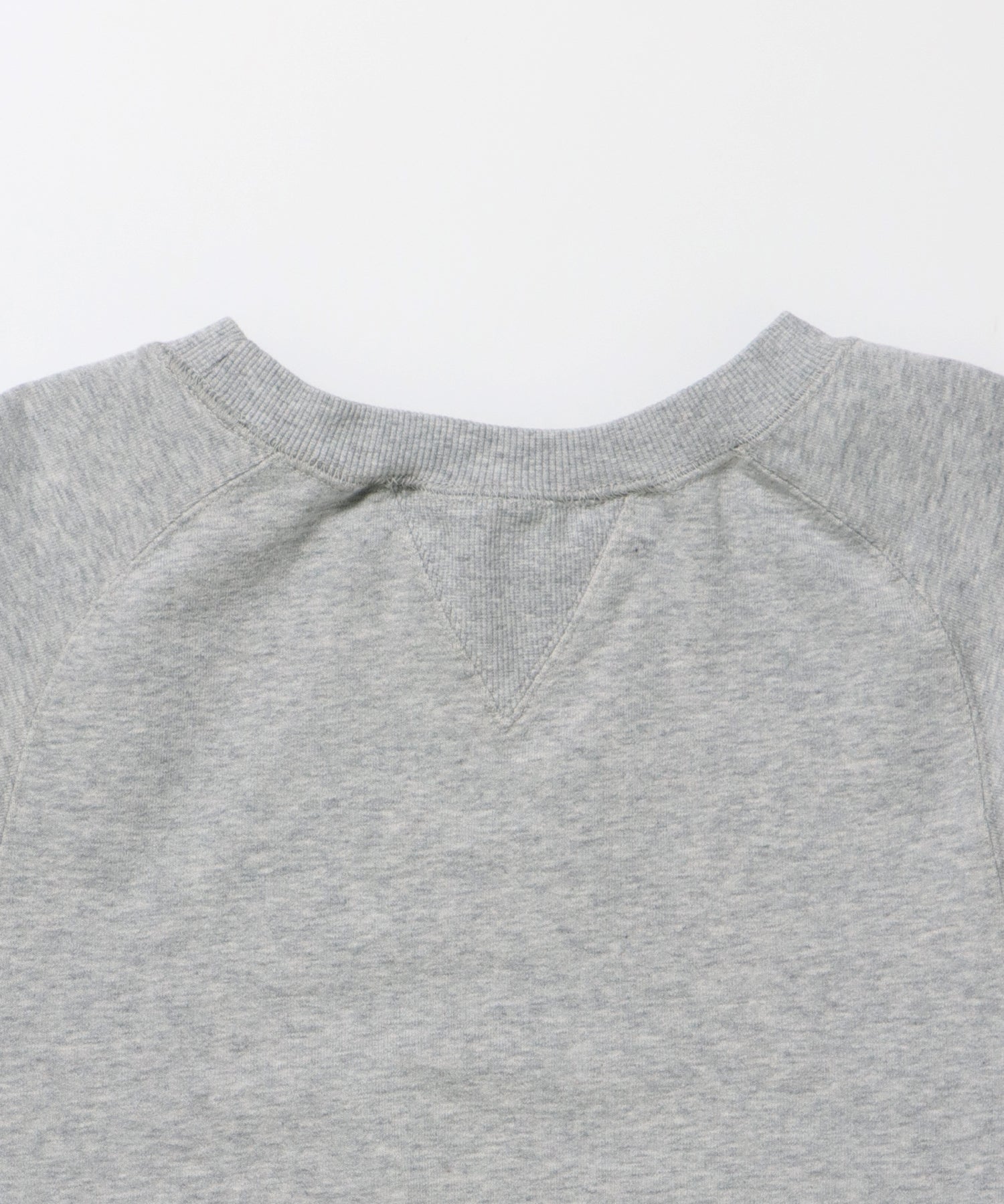 70'S FIT F-SLEEVE CREW / 加工 裏起毛 クルーネック スウェット ラグラン 短丈 裏毛 グレー
