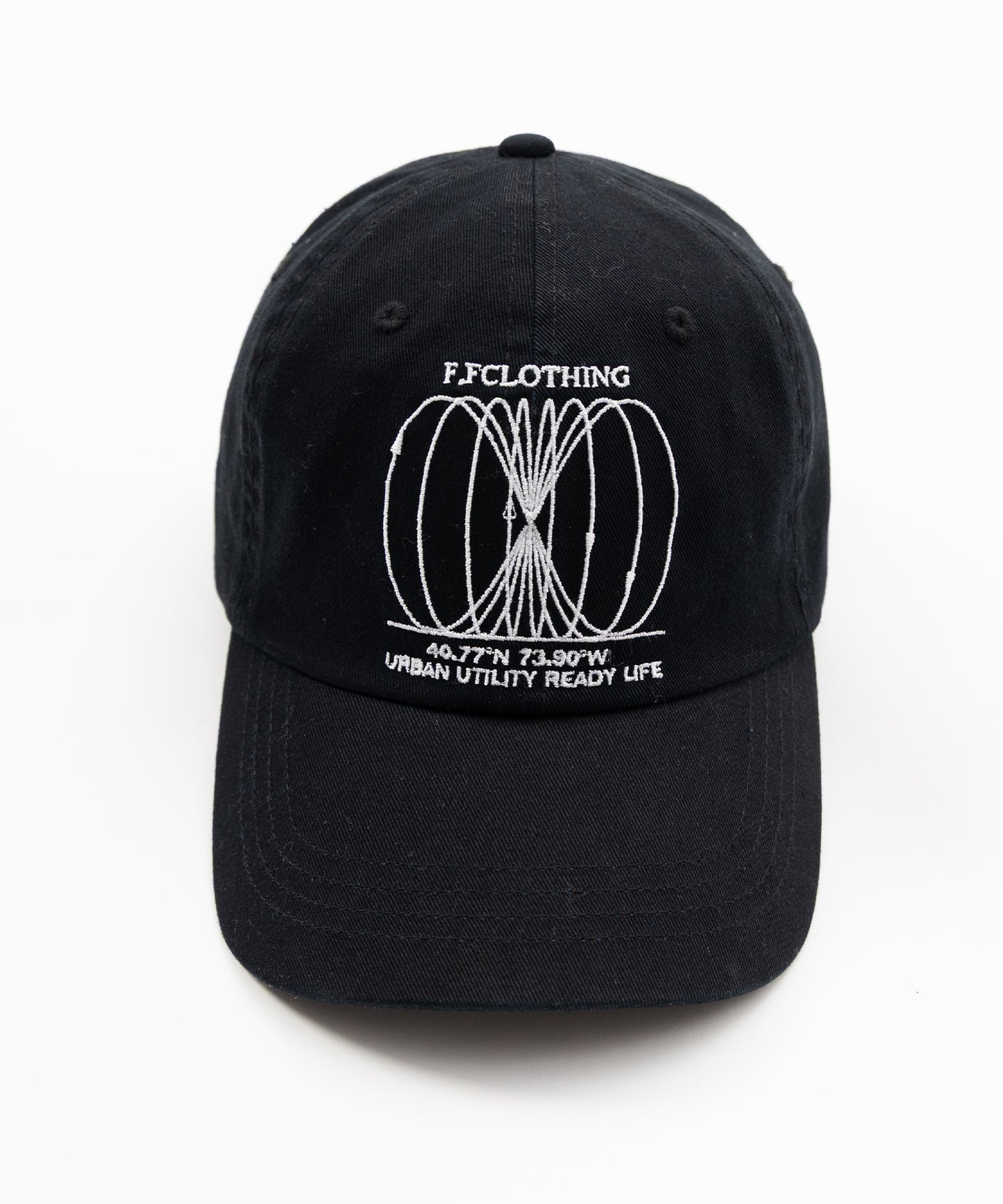 アートロゴ刺繍キャップ / 深めキャップ ブラック