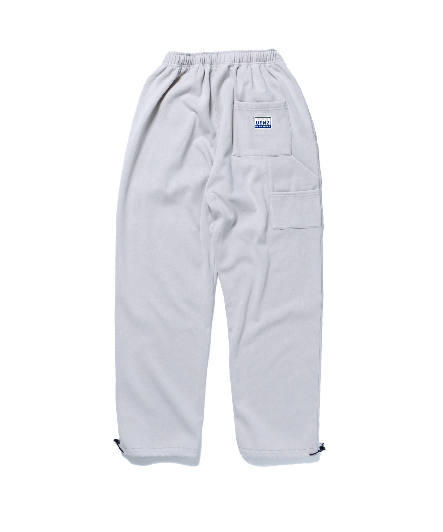 【SEQUENZ】 WORK AGING SWEAT PANTS / ワンポイント ロゴ 刺繍 ワイド スウェット パンツ アイボリー