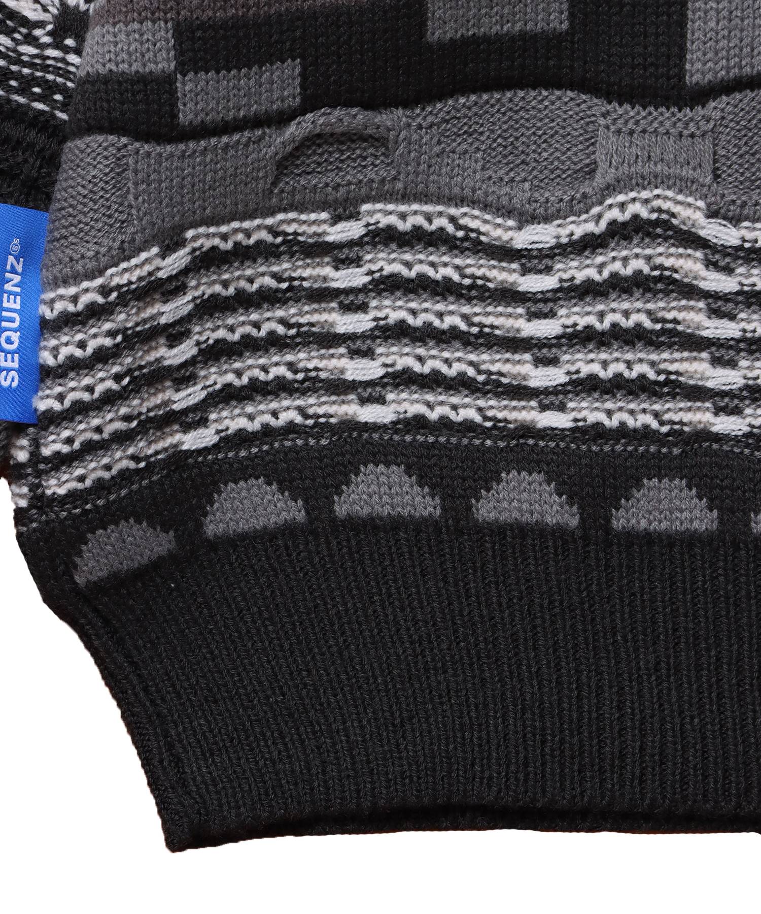 【SEQUENZ】 3D CLASSICAL SWEATER / クルーネック ストリート ビックシルエット ブラック
