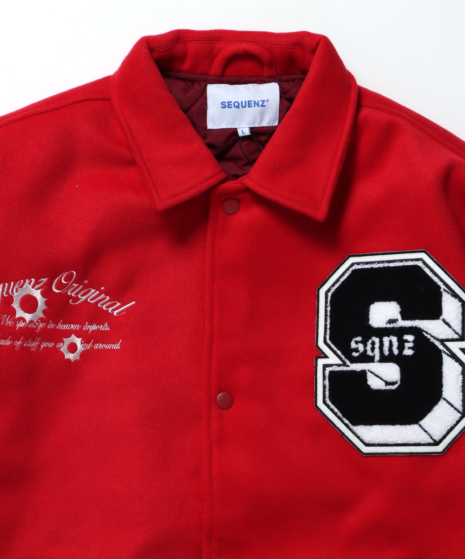 DARKNESS STADIUM JACKET / レザー 刺繍 ワッペン スタジアムジャンパー スタジャン レッド