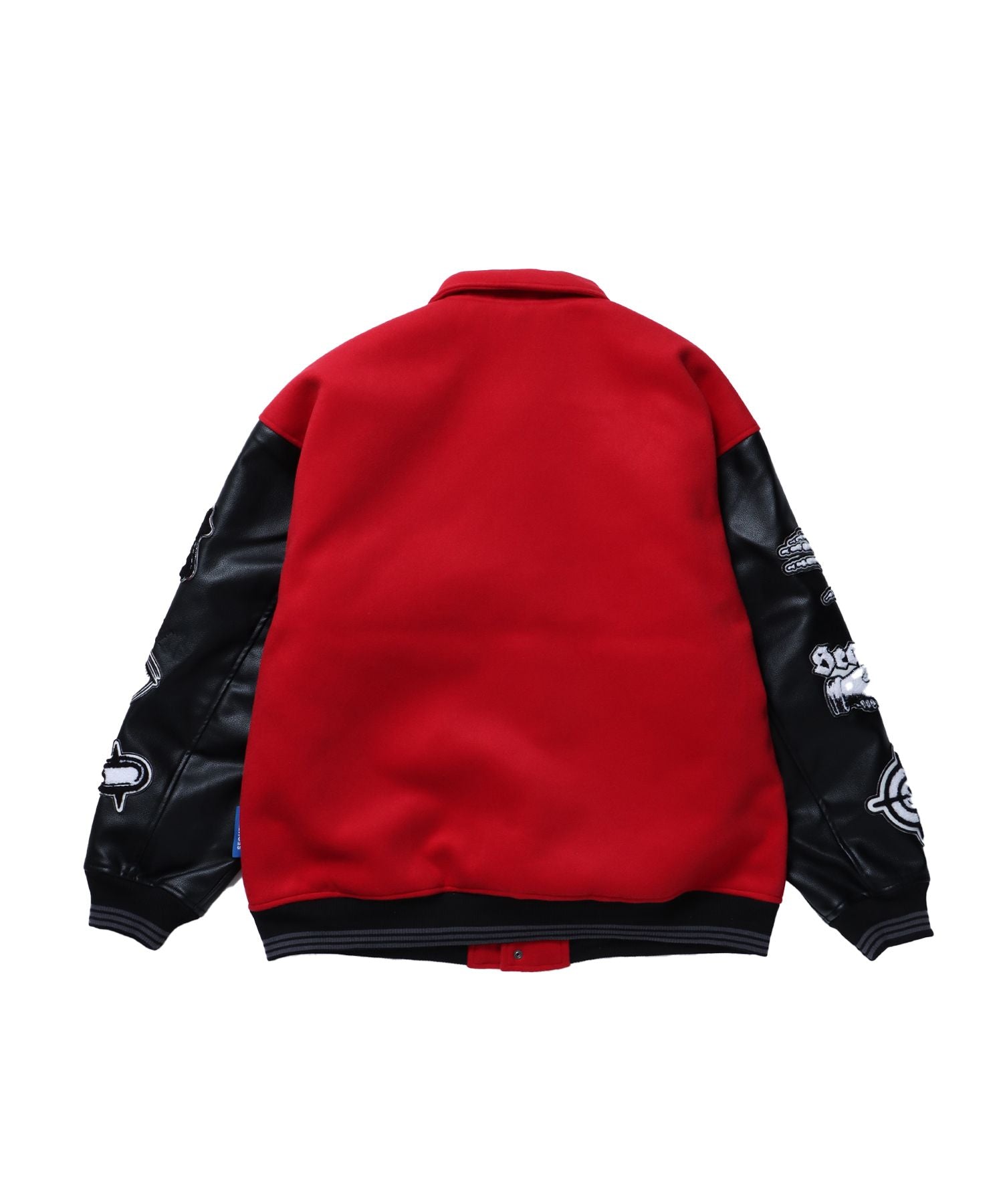 DARKNESS STADIUM JACKET / レザー 刺繍 ワッペン スタジアムジャンパー スタジャン レッド