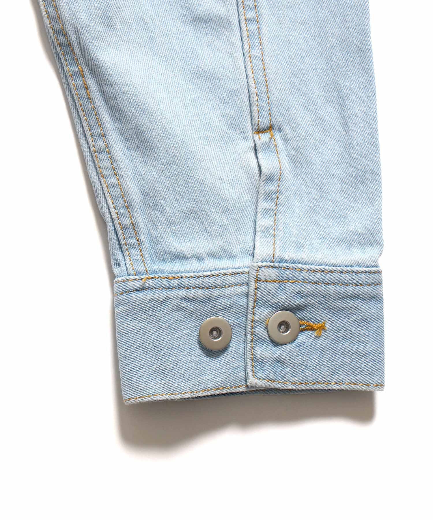 【SEQUENZ】 ANGELS DENIM JACKET / エイトボール サガラワッペン オーバーサイズ デニムジャケット サックスブルー