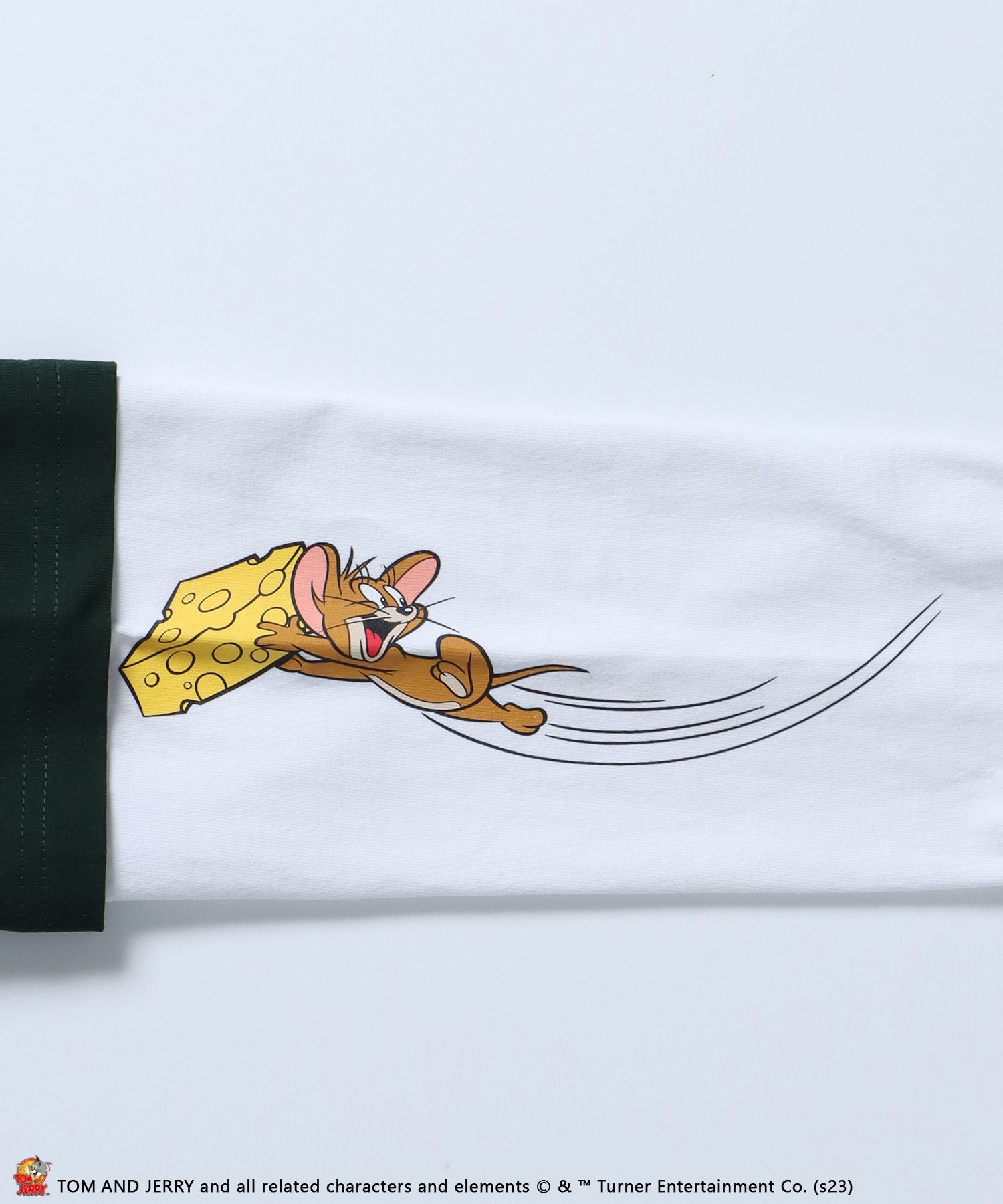 【SEQUENZ】 TOM and JERRY STAFF FAKE LAYERD L/S TEE / トムとジェリー ロンT ビックサイズ キャラクター 重ね着 ダークグリーン