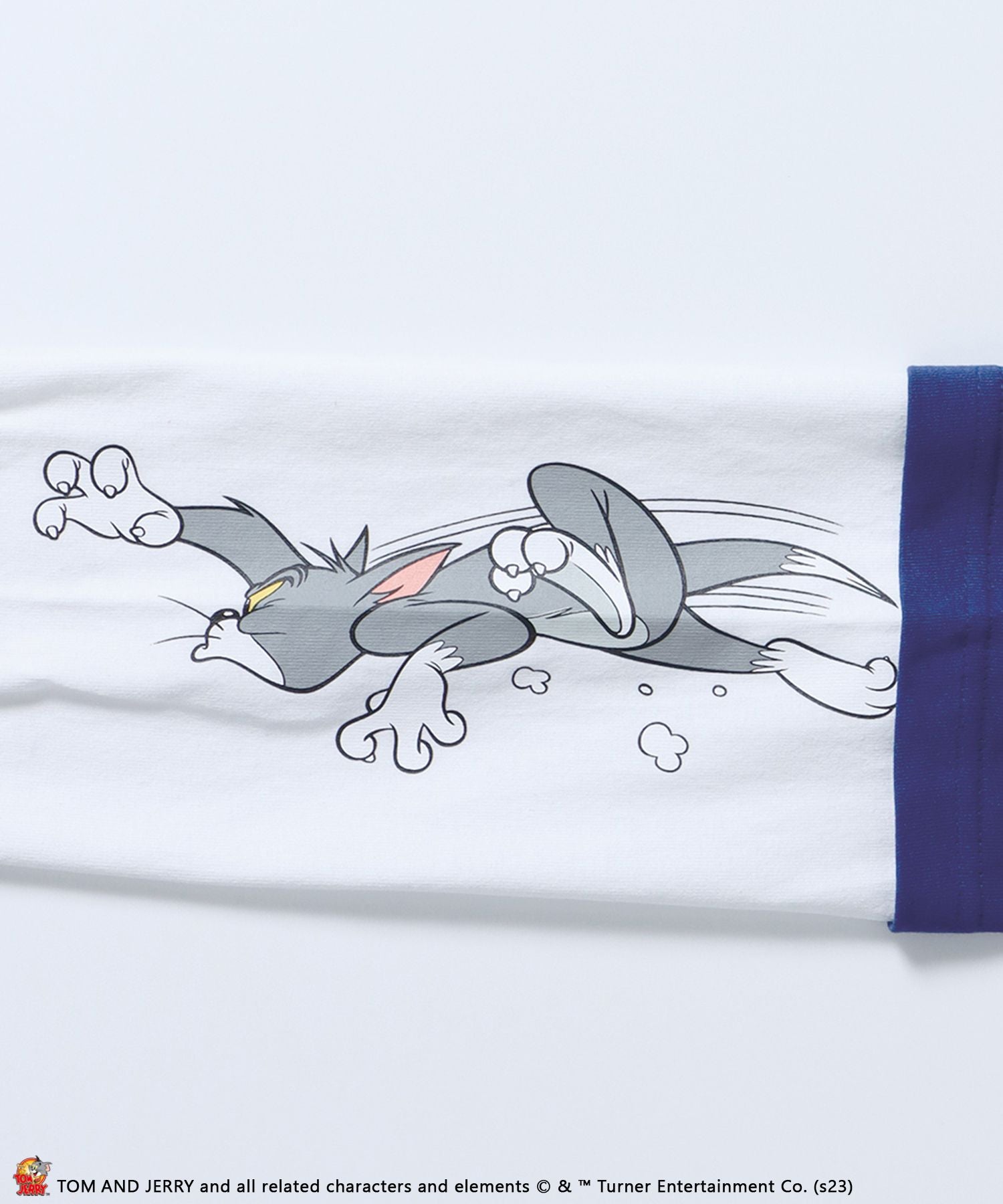【SEQUENZ】 TOM and JERRY STAFF FAKE LAYERD L/S TEE / トムとジェリー ロンT ビックサイズ キャラクター 重ね着 ロイヤルブルー