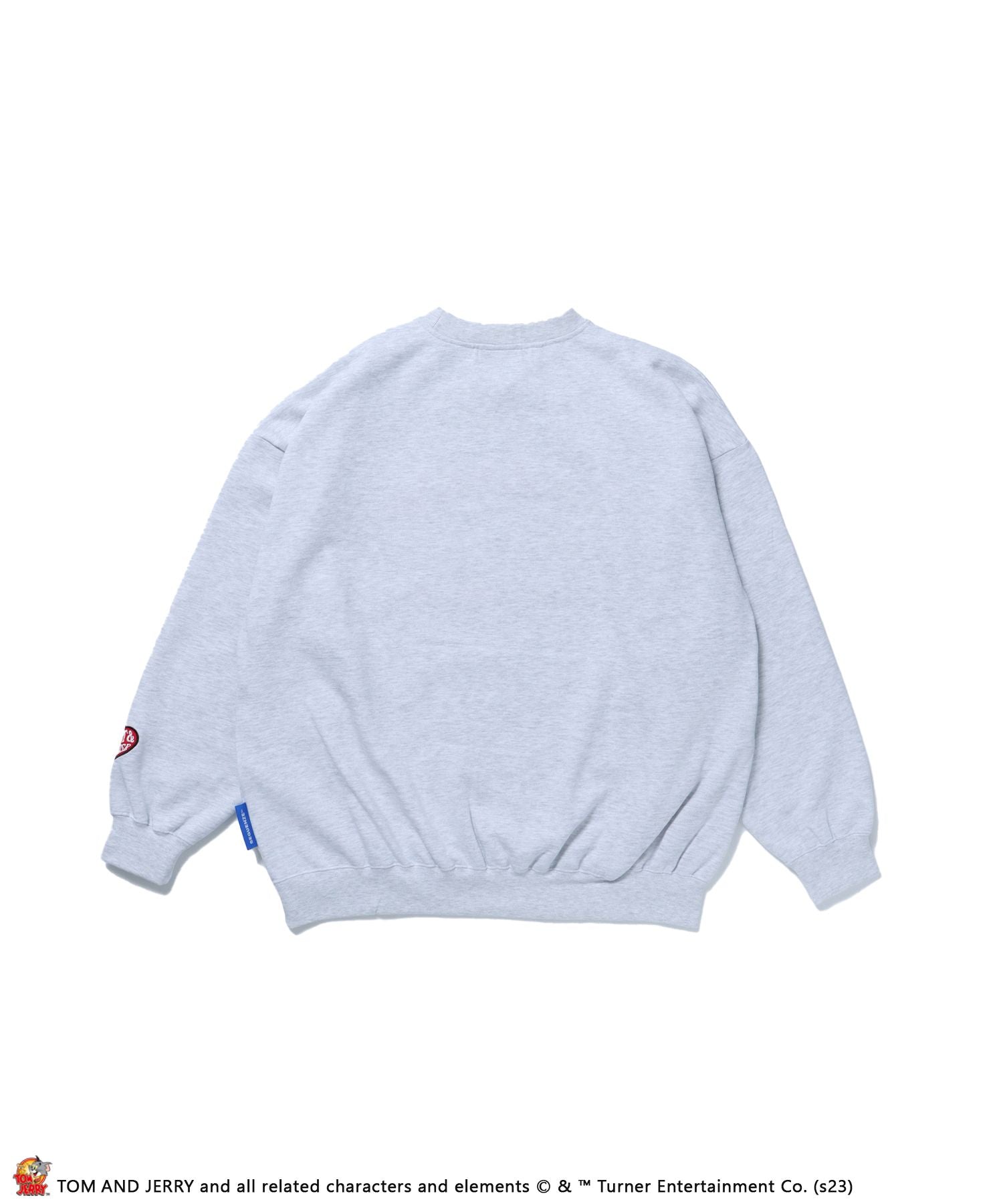 【SEQUENZ】TOM and JERRY TROUBLE MAKER CN SWEAT / トムとジェリー ストリート 古着風 ワッペン チェーン刺繍 ペアコーデ クルーネック スウェット アイボリー