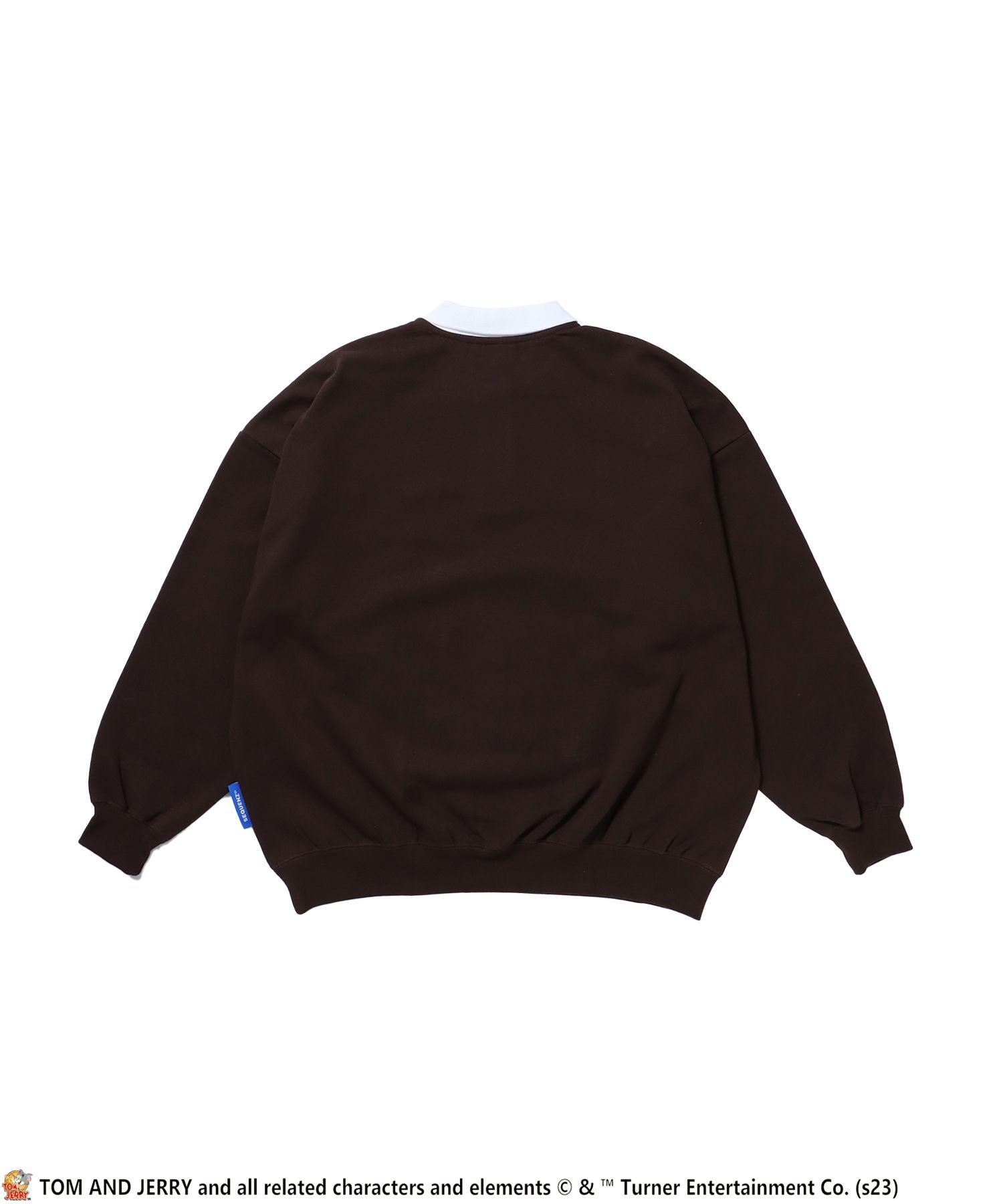 【SEQUENZ】TOM and JERRY CLERIC POLO SWEAT / トムとジェリー ストリート アメリカン 刺繍 ポロ襟 ペアコーデ ダークブラウン