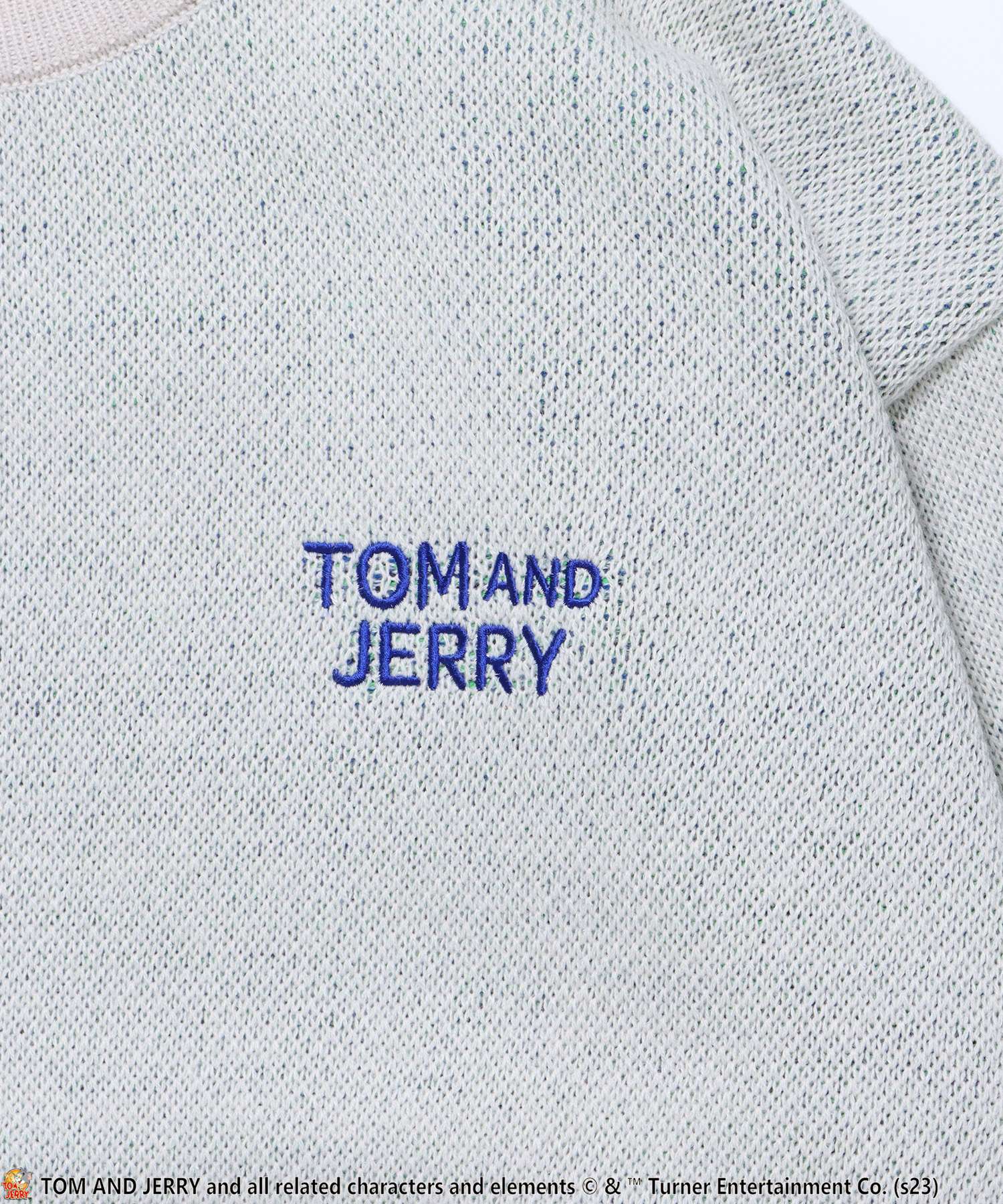 【SEQUENZ】 TOM and JERRY TROUBLE MAKER KNIT / トムとジェリー ストリート アメリカン ポップ ペアコーデ クルーネック アイボリー(トム)
