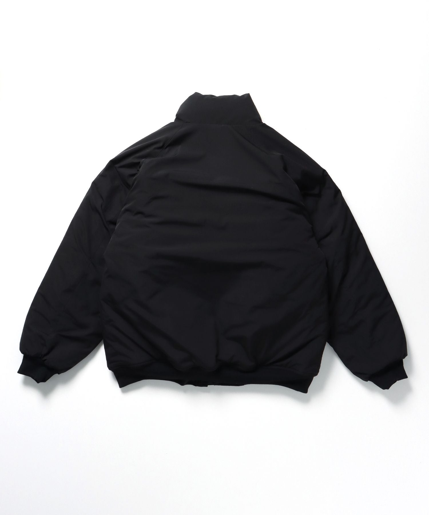 【BEN DAVIS(ベンデイビス)】 POLAR WORKERS JACKET / ワンポイント刺繍 フェイクダウン スタンドカラー 中綿ジャケット セーリングジャケット ブラック