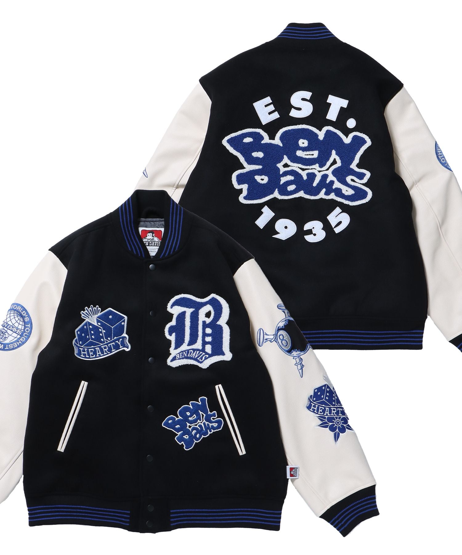 BEN DAVIS(ベンデイビス)】BD STADIUM JACKET / レザー ワッペン