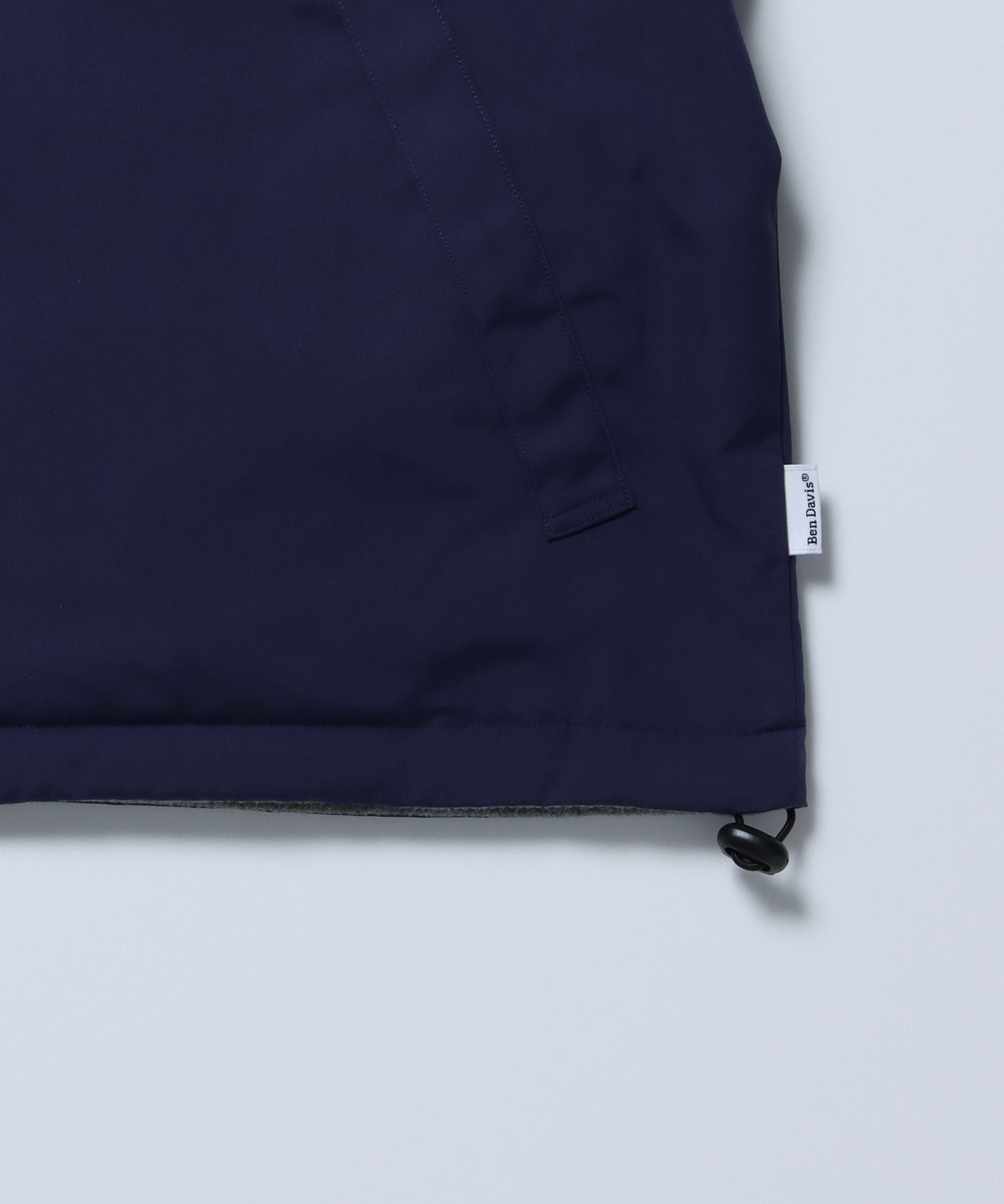 【BEN DAVIS(ベンデイビス)】 4WAY STAND COLLAR JACKET / 4WAY スタンド フリース ロゴ 刺繍 ベスト ジャケット ネイビー