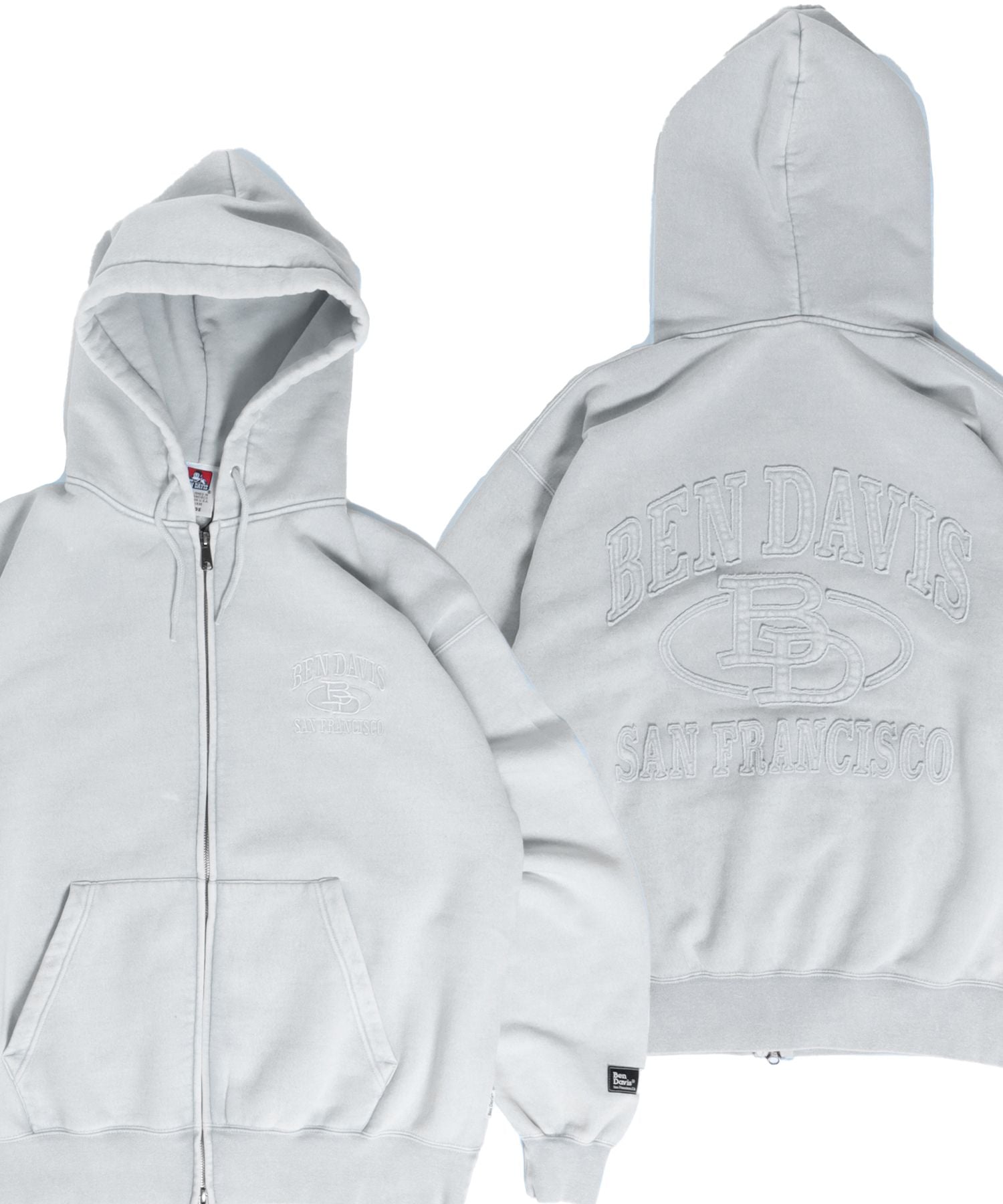 BEN DAVIS(ベンデイビス)】VARSITY FADED ZIP HOODIE / 製品ブリーチ