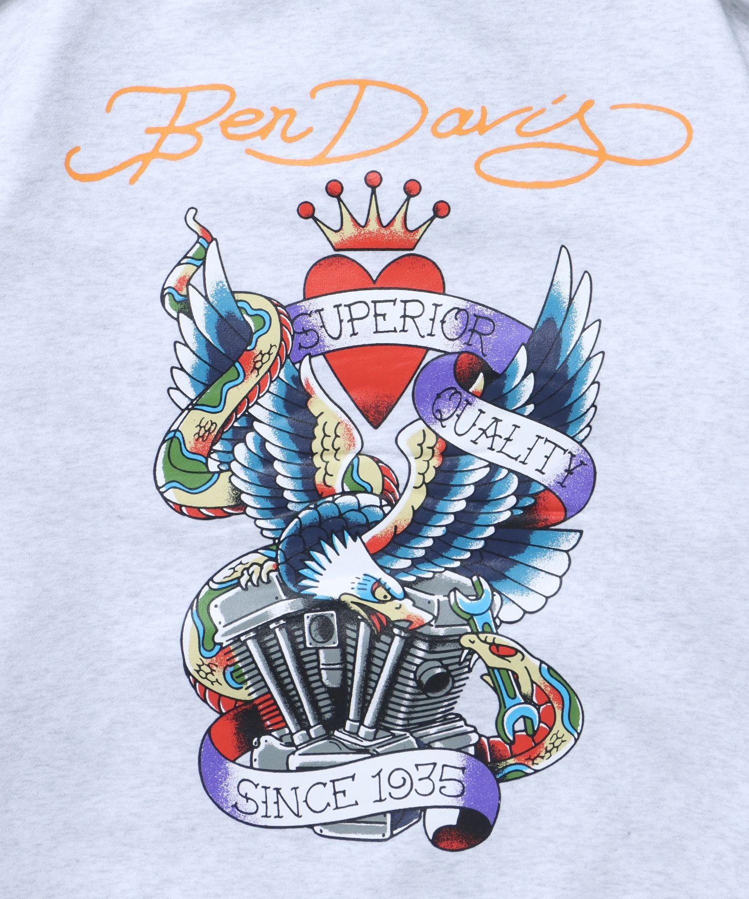 【BEN DAVIS(ベンデイビス)】 OLDIES INKED HOODIE / クラシック タトゥー アメリカン ダイス パーカー オフホワイト