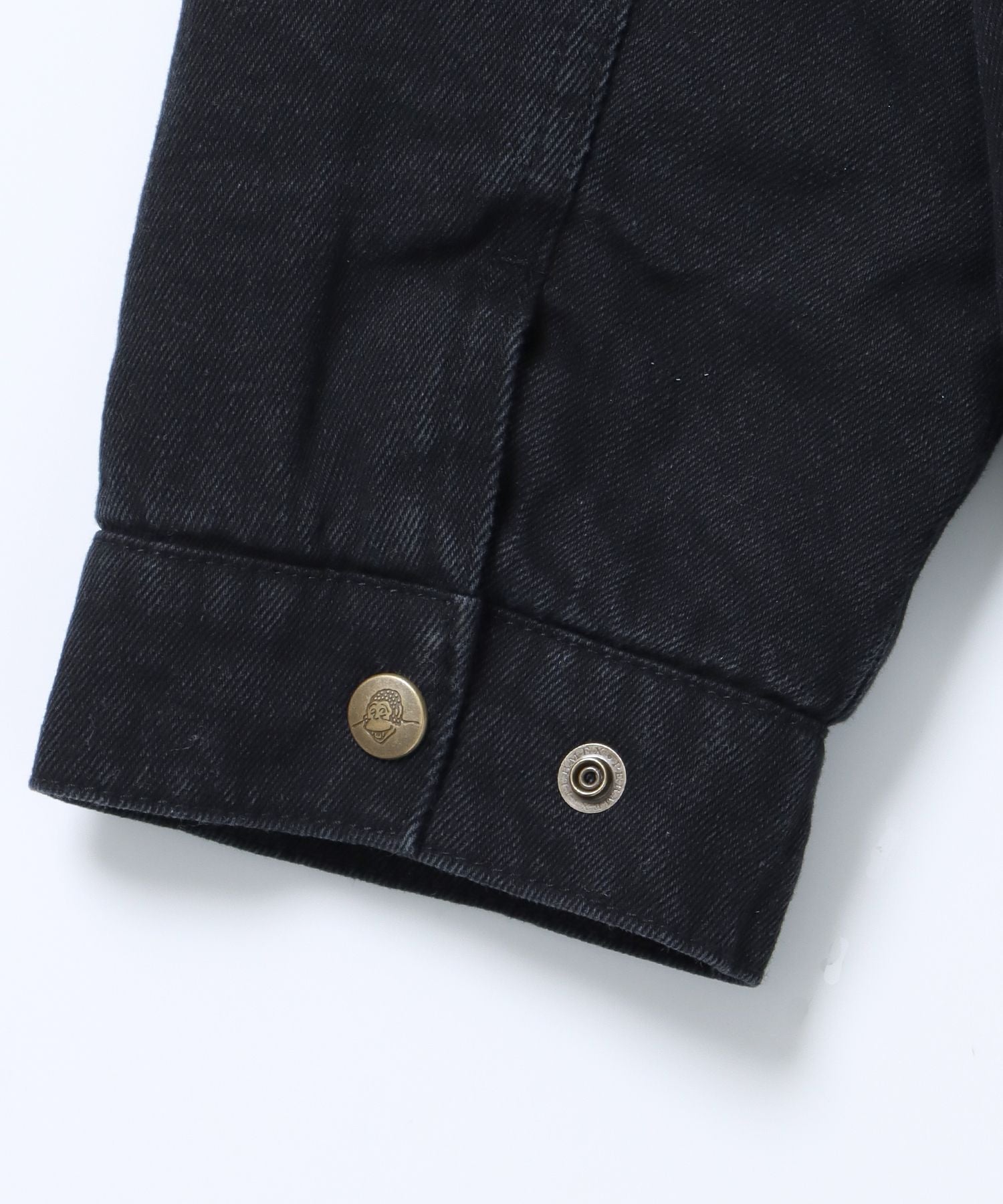 【BEN DAVIS(ベンデイビス)】 BLEACHED QUENTIN JACKET / ワイド ジップ ロゴ 刺繍 ジャケット ブラック