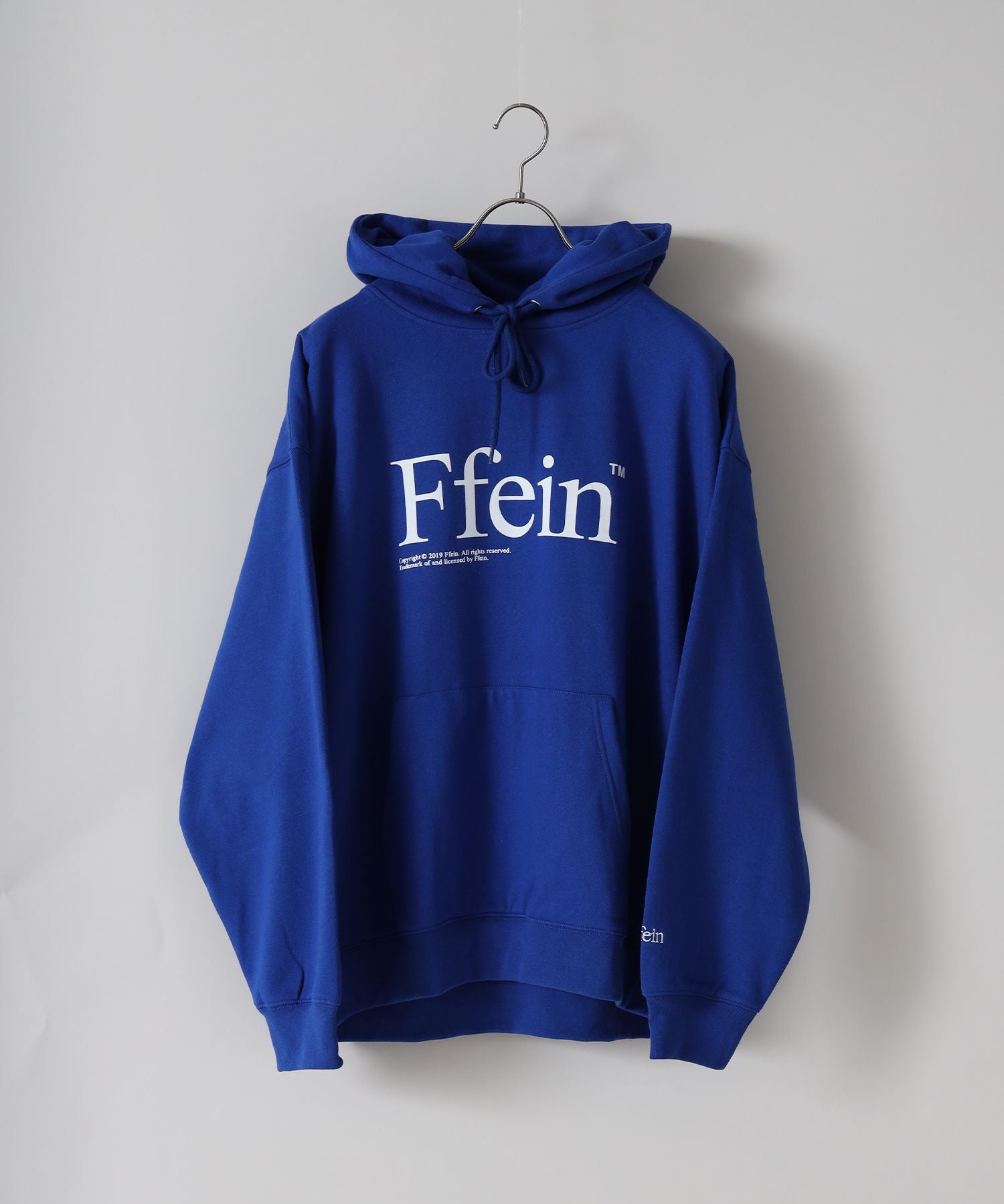 【FFEIN】クラシックロゴオーバーサイズプルパーカー ブルー