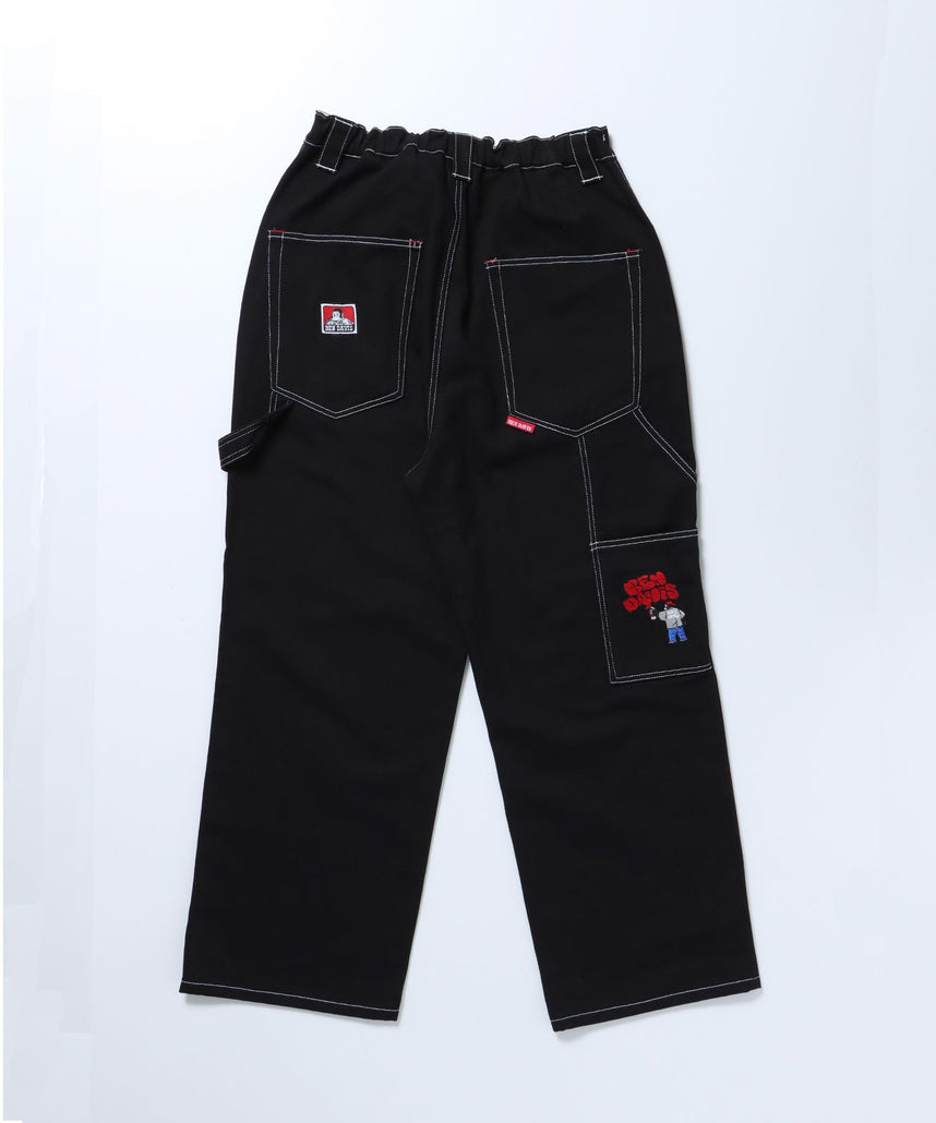 EMBRO PAINTER PANTS / 配色 刺繍 ストレート ワイドシルエット ワーク ブラック