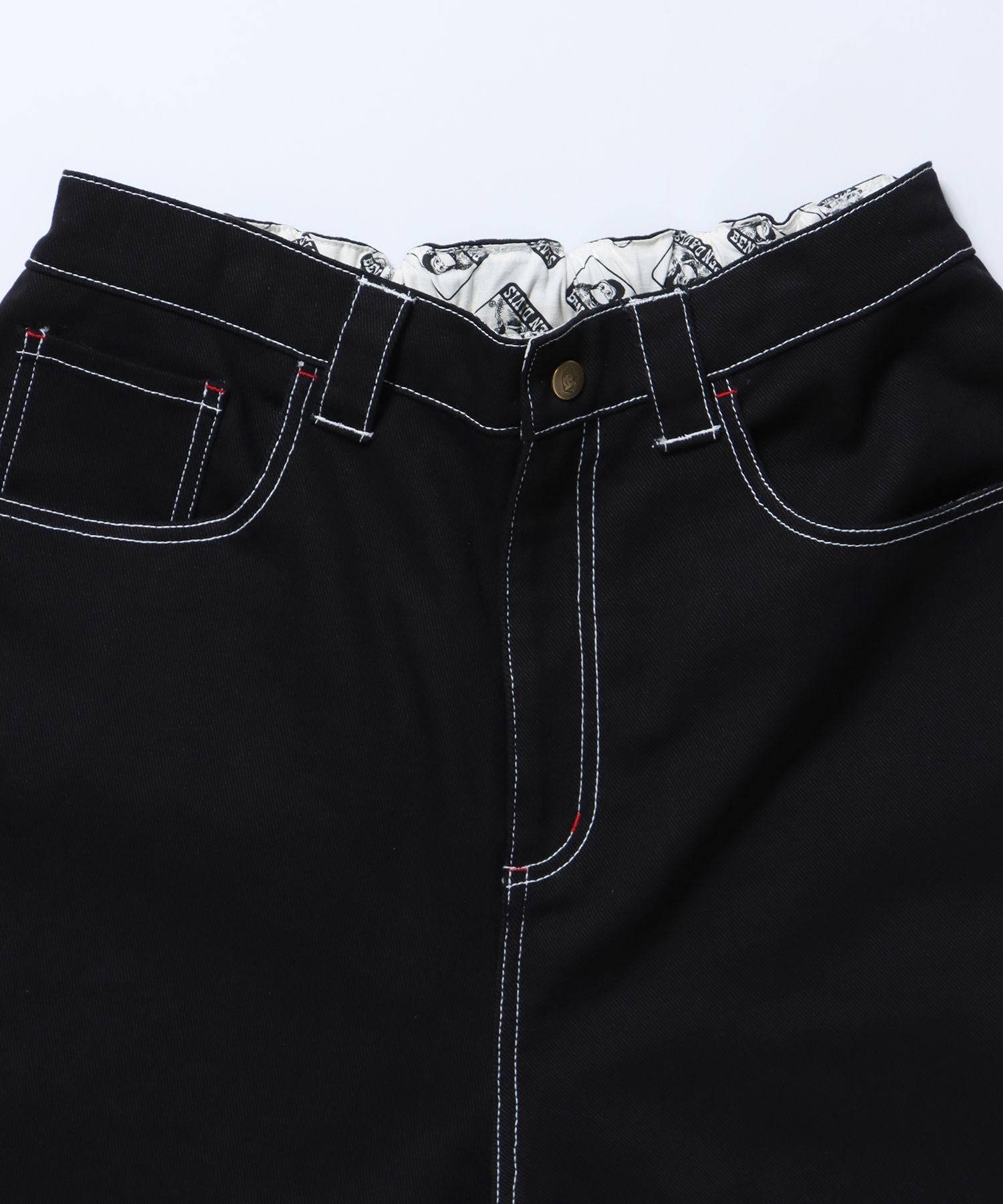 EMBRO PAINTER PANTS / 配色 刺繍 ストレート ワイドシルエット ワーク ブラック