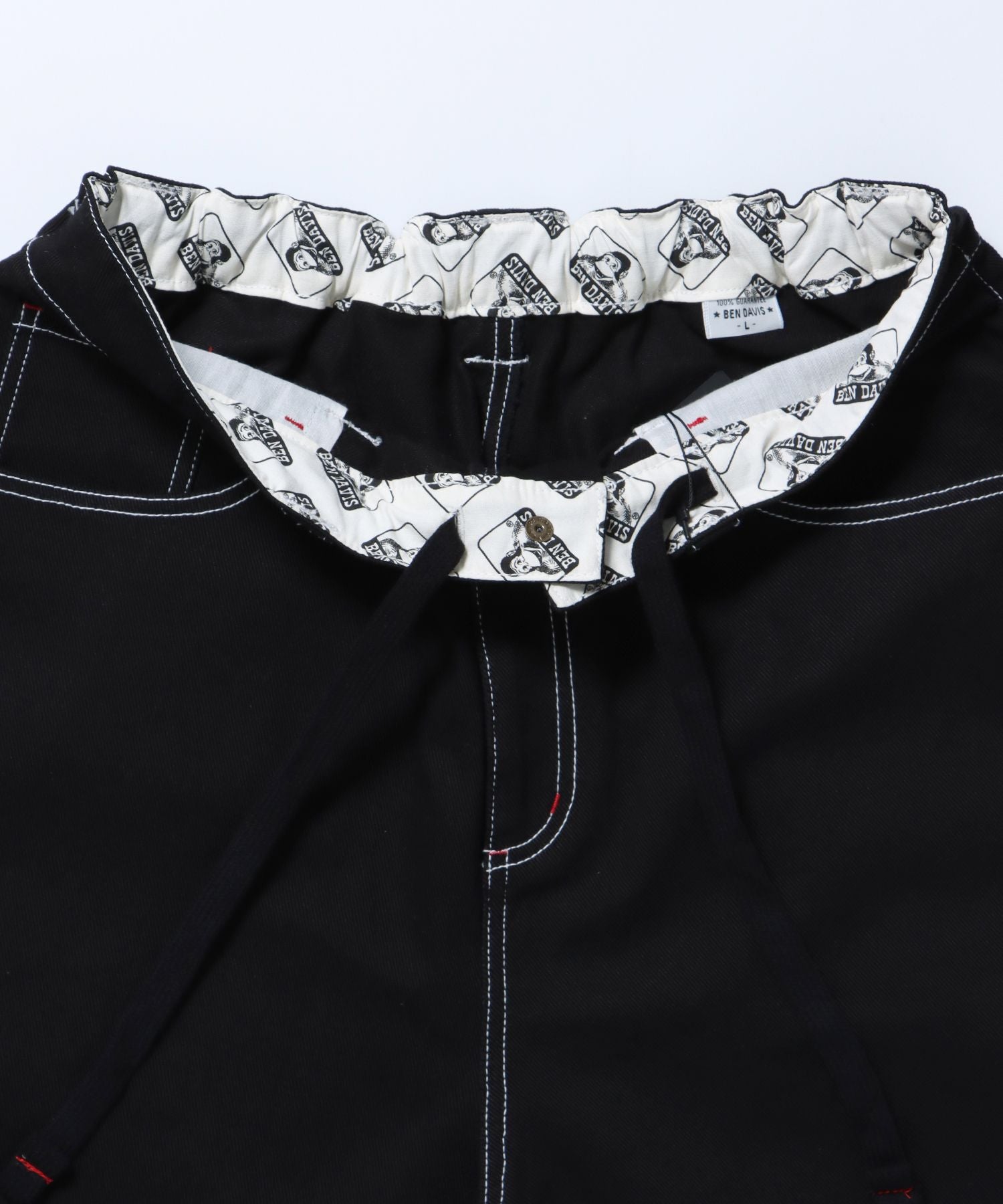 EMBRO PAINTER PANTS / 配色 刺繍 ストレート ワイドシルエット ワーク ブラック